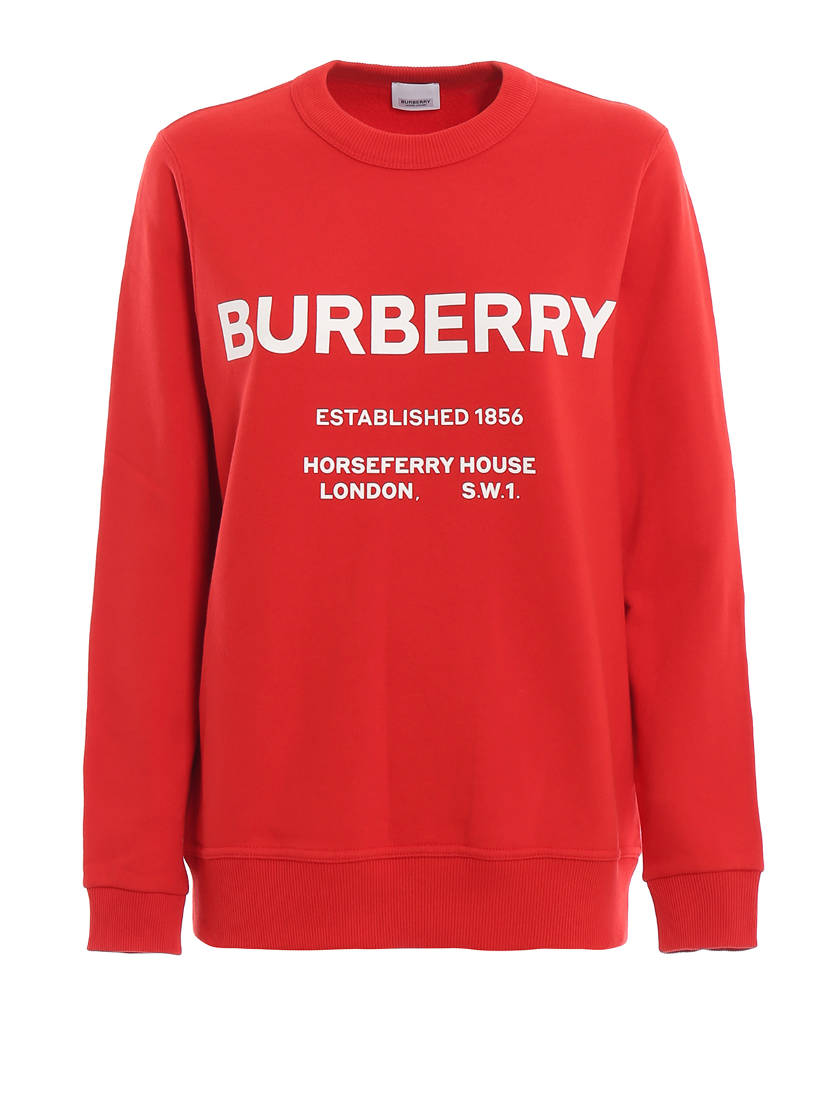 Sweatshirts & Sweaters Burberry - Harlow bright red fleece cotton sweatshirt  - 8011539