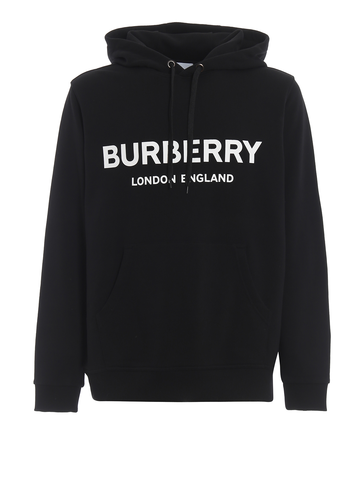 Burberry - Lexstone black cotton fleece logo hoodie - Sweatshirts ...