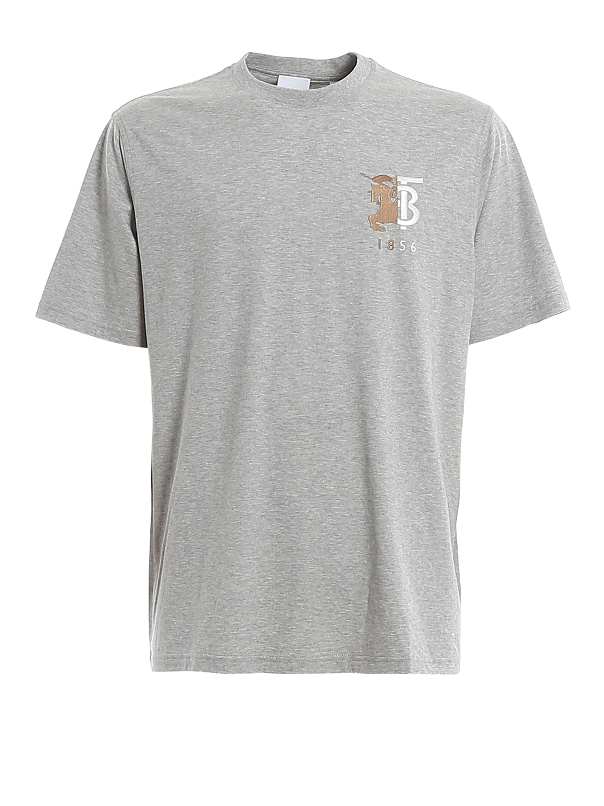 Burberry Hesford Tb Monogram Embroidery T-shirt In Grey