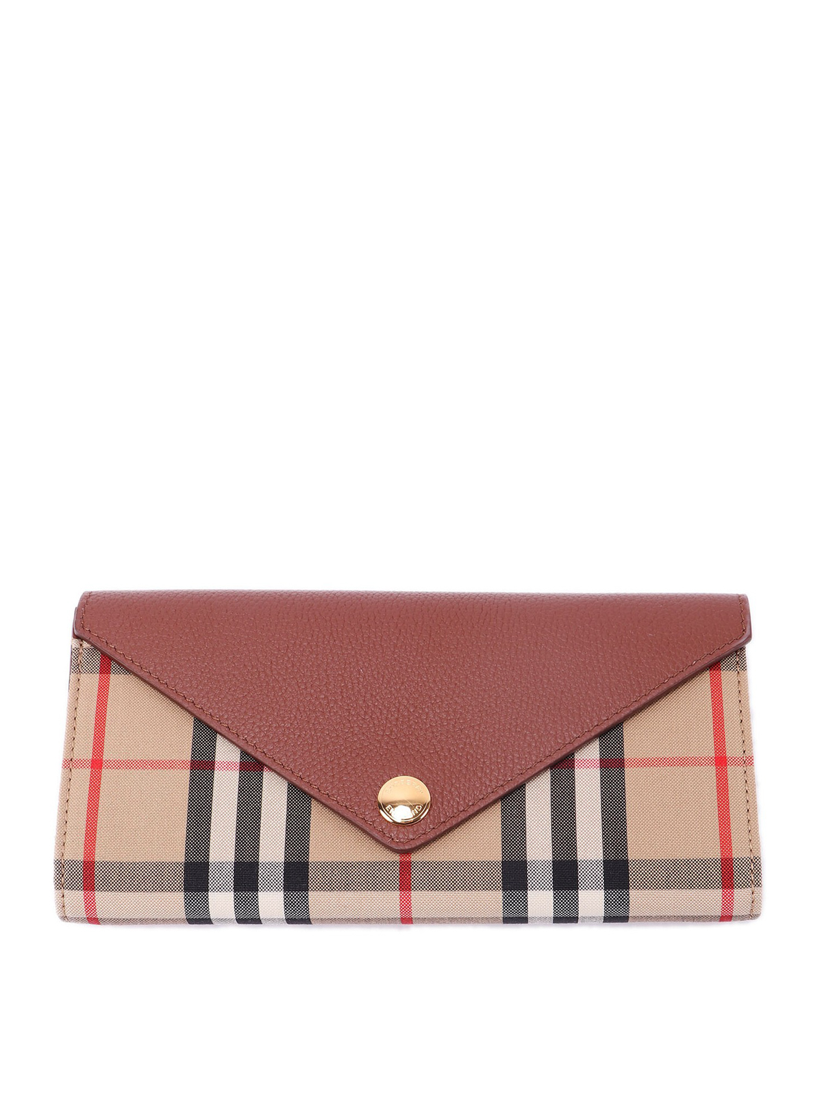 Burberry Halton Vintage Check Flap Wallet In Beige | ModeSens