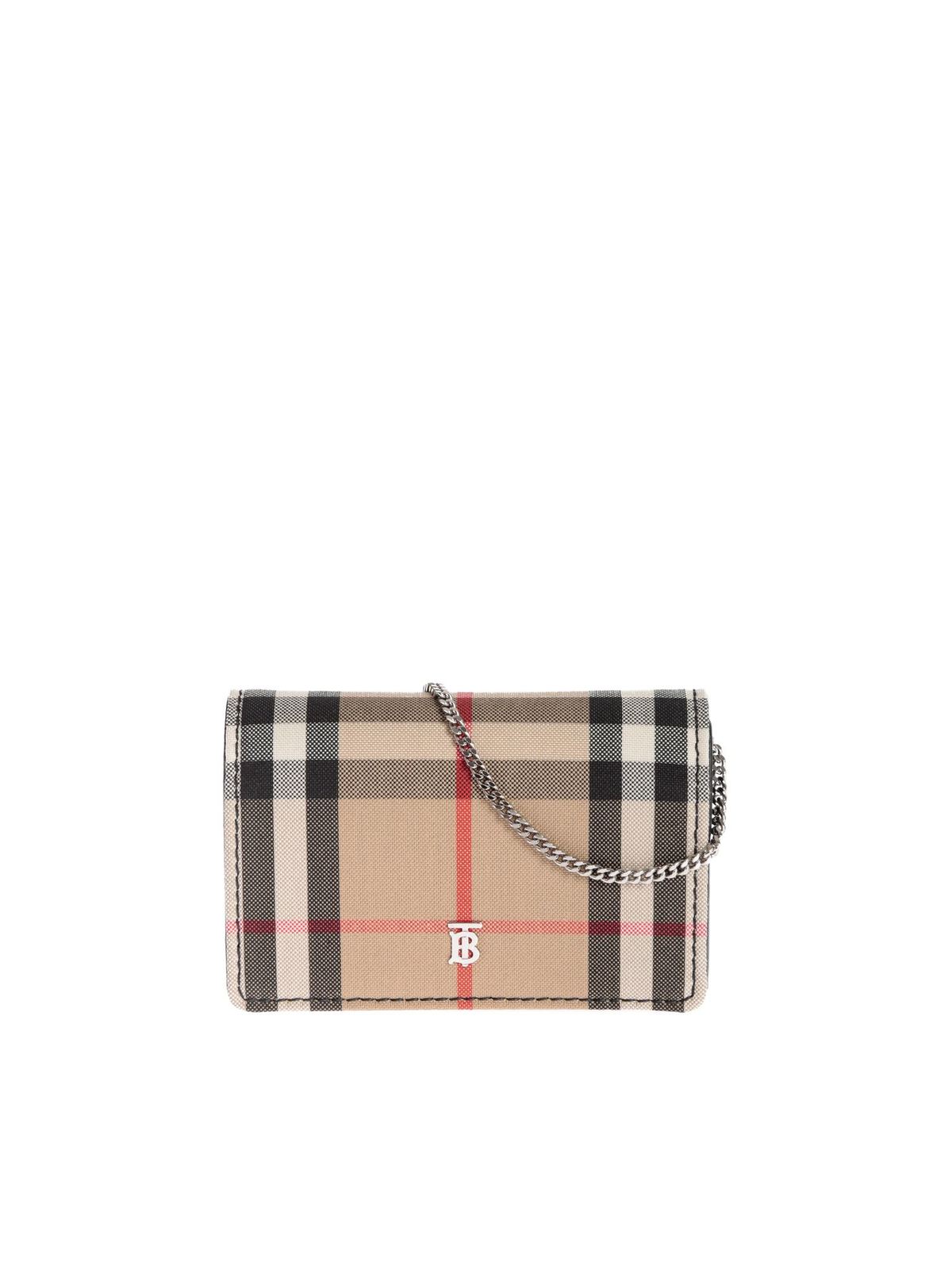 Beige BURBERRY CHECK PRINT WALLET (8070598143231_A9534)