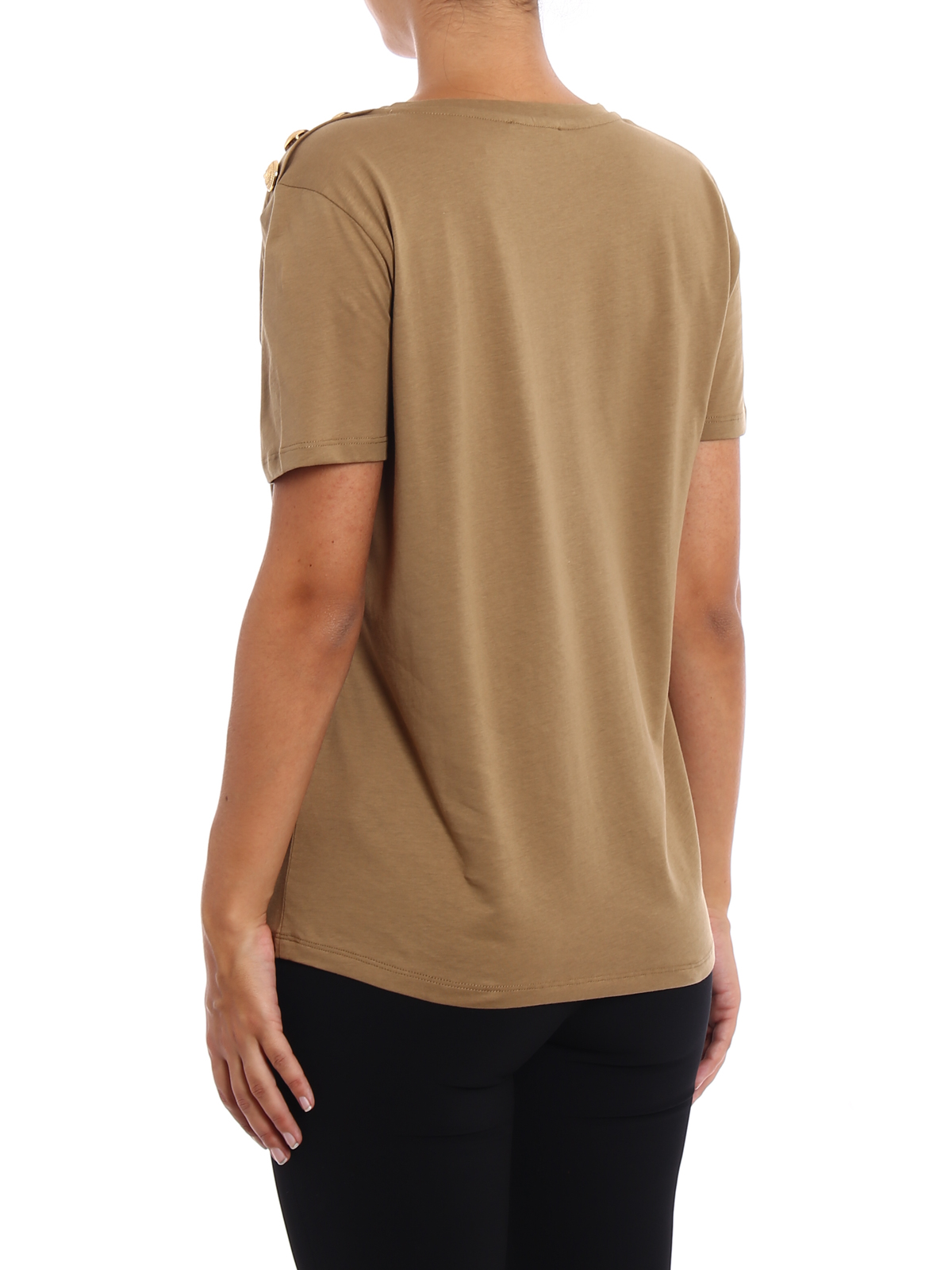 T-shirts Balmain - Button and logo print T-shirt - 118591326IC0950