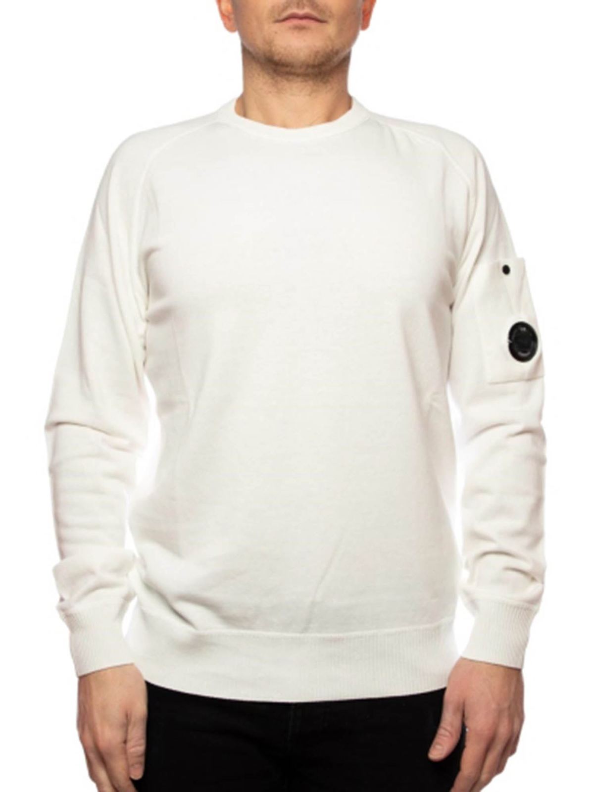 C.P. COMPANY CREPE GARMENT DYED jumper IN WHITE