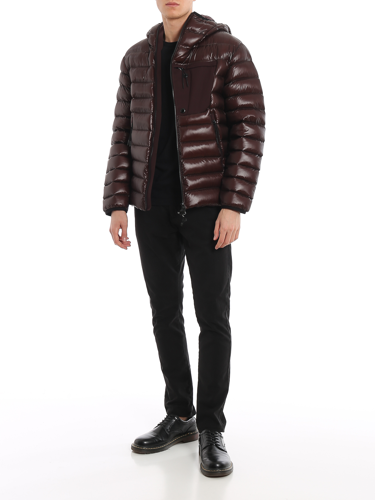 puffer jacket with goggles