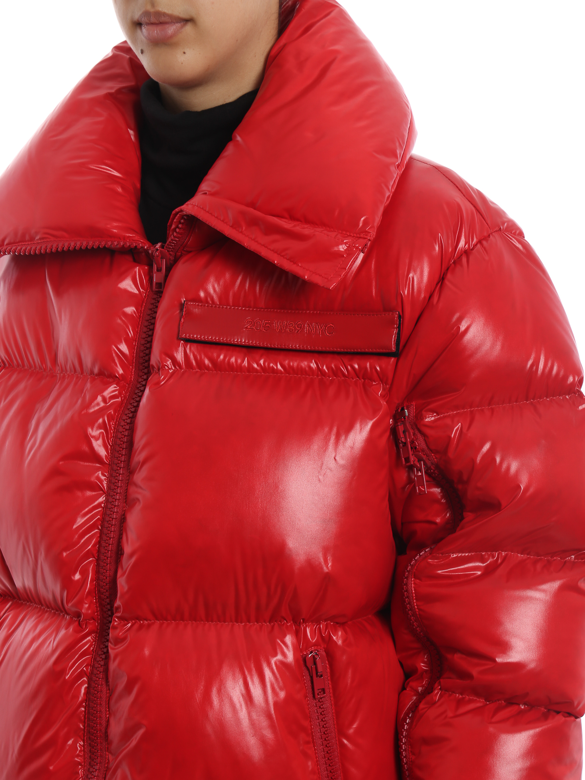 Padded jackets Calvin Klein - Orange red shiny nylon over puffer jacket -  83WWCB77P087802