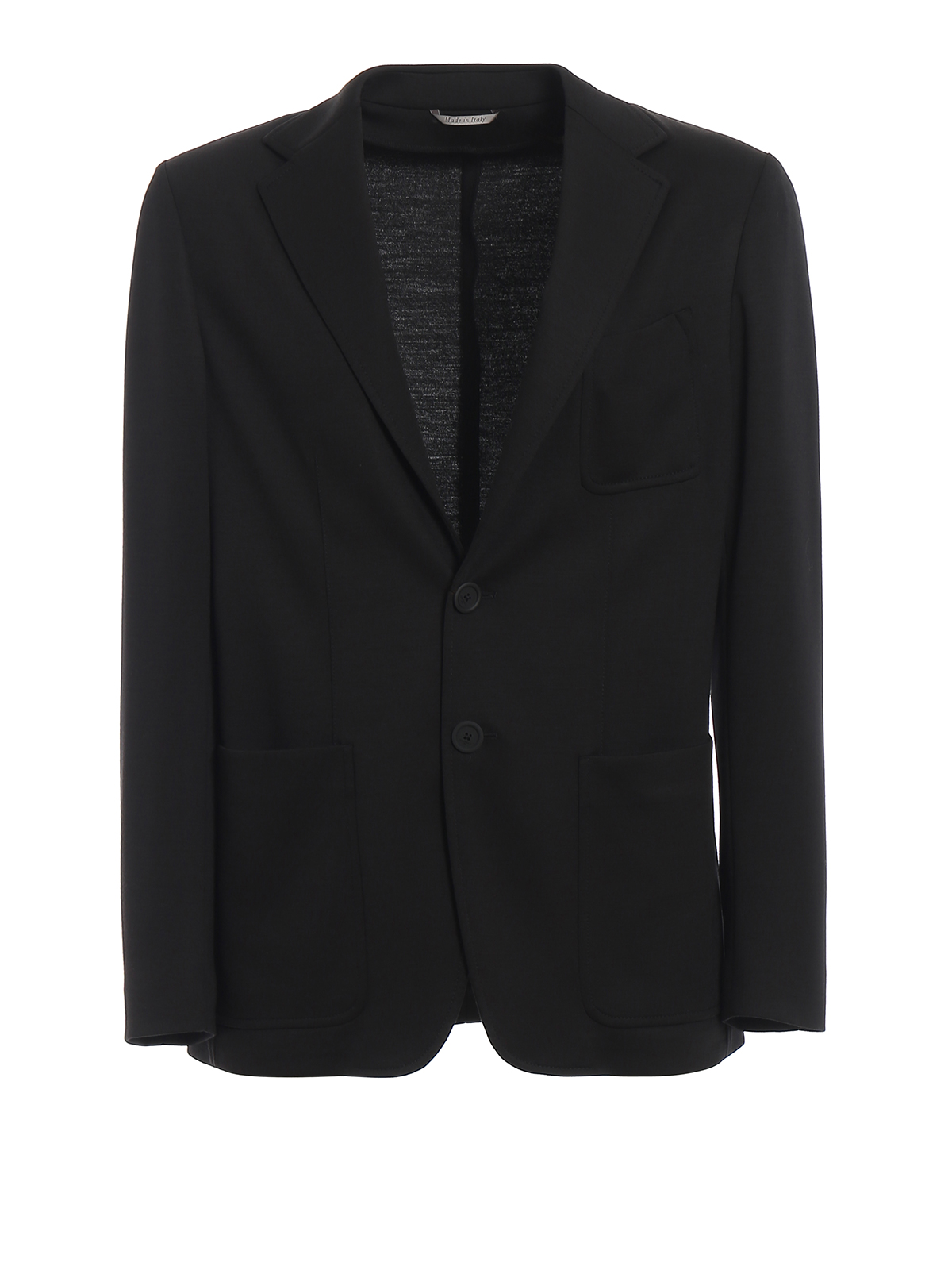 Canali Wool Single Breasted Blazer In Black