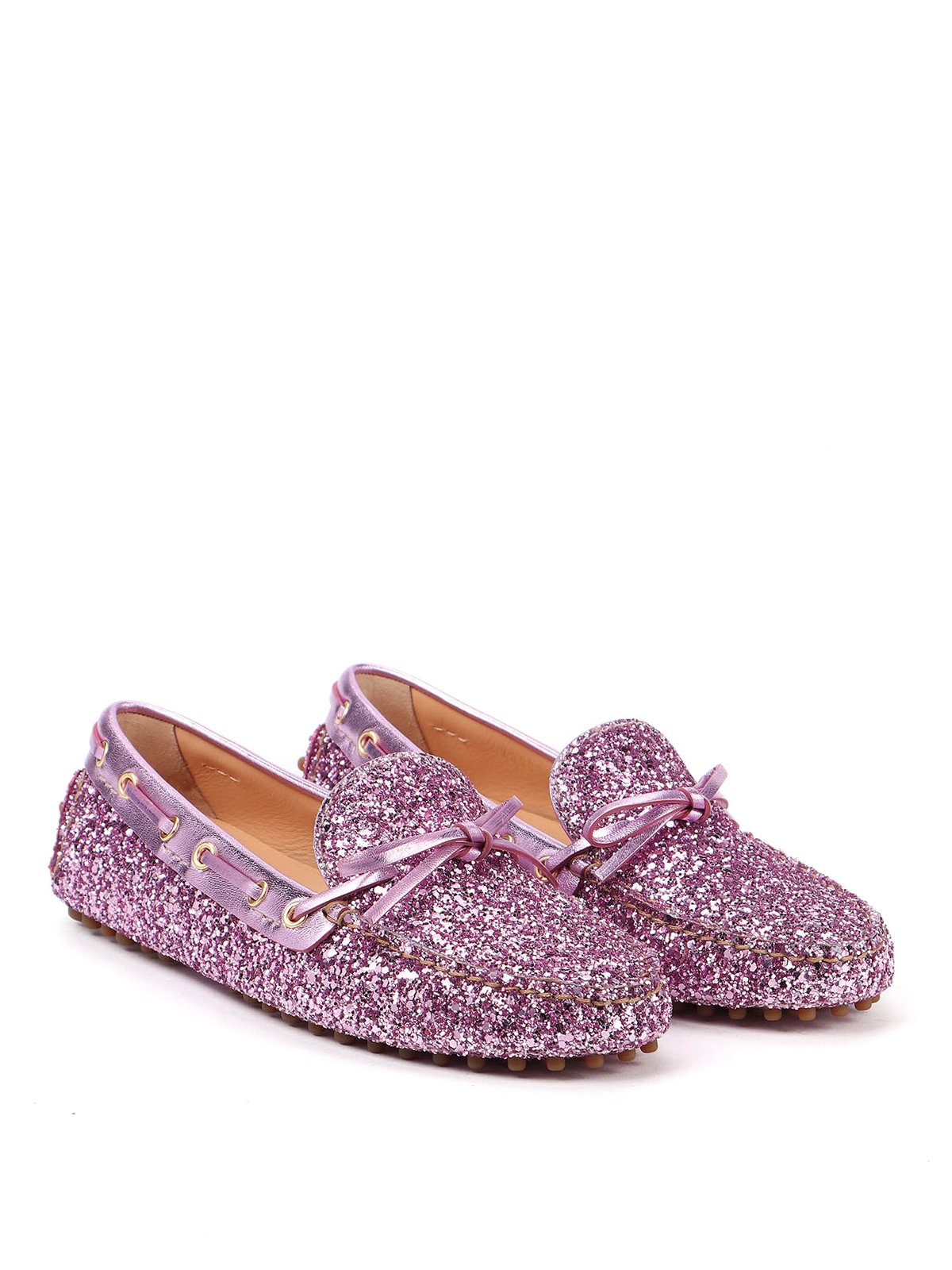 pink glitter loafers