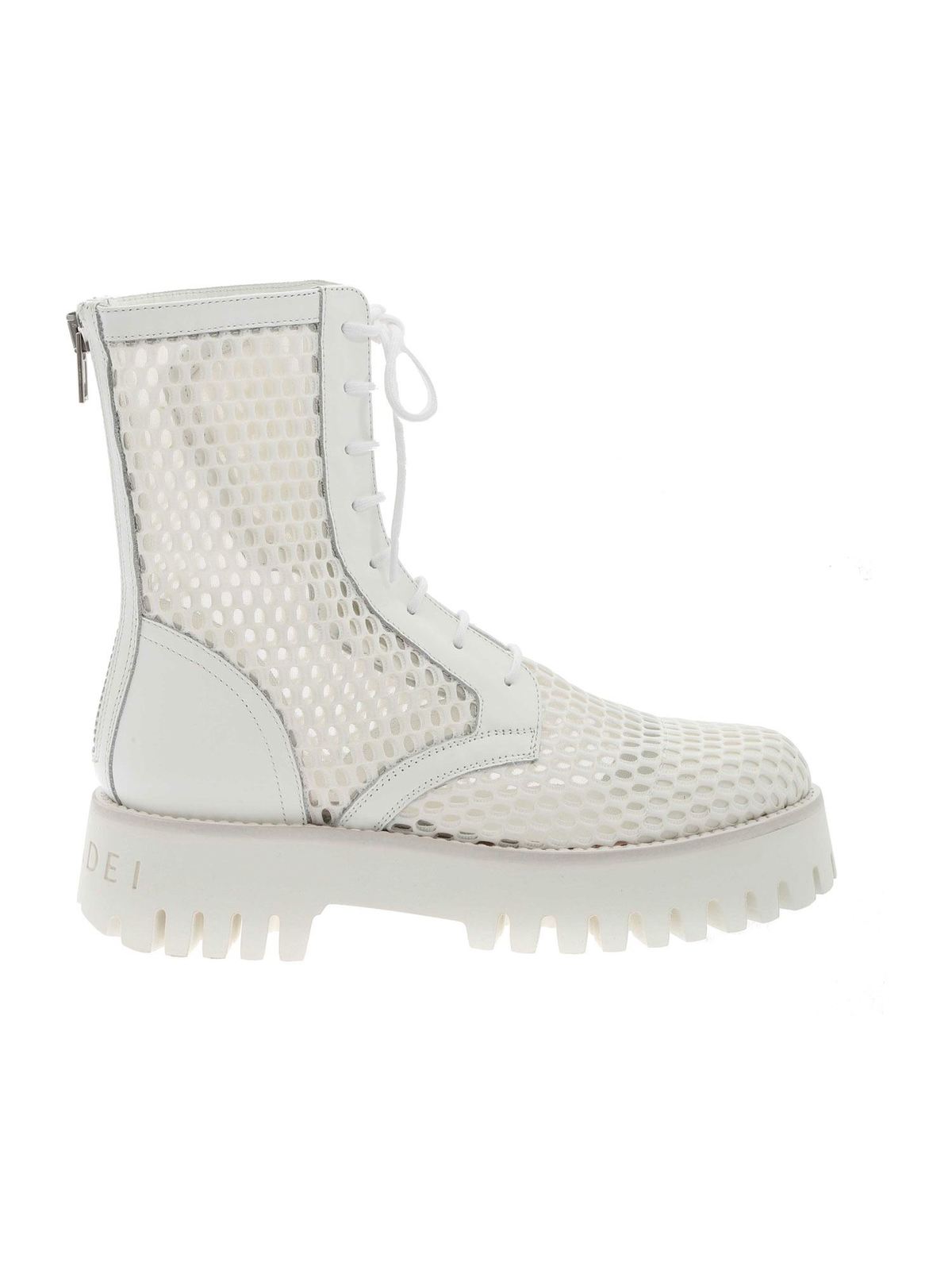 CASADEI MESH COMBAT BOOTS IN WHITE