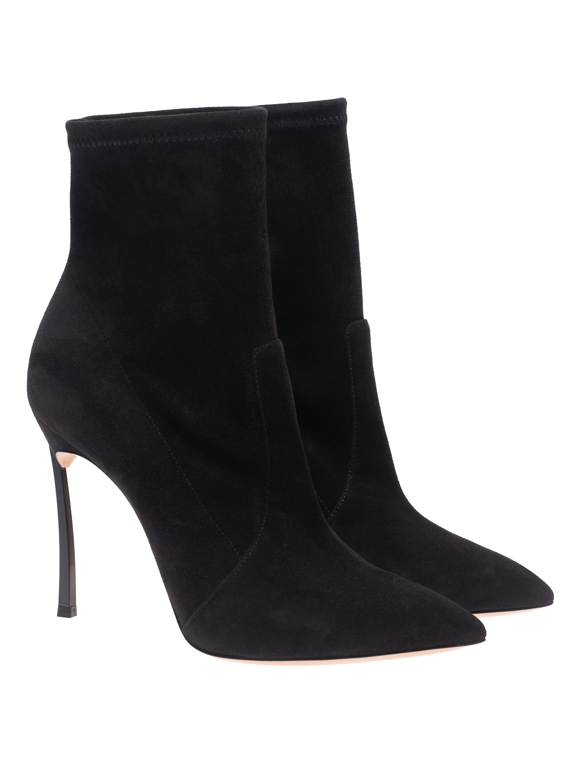 Ankle boots Casadei - Black suede Blade heel booties - 1R672H100HHCAM000
