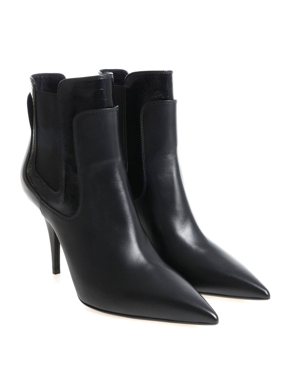 casadei patent leather ankle boots