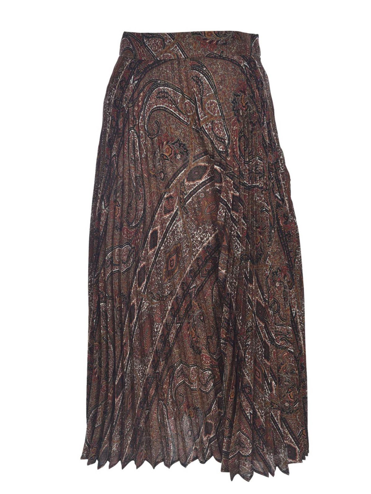 Céline - Cashmere motif skirt in brown - Knee length skirts & Midi ...