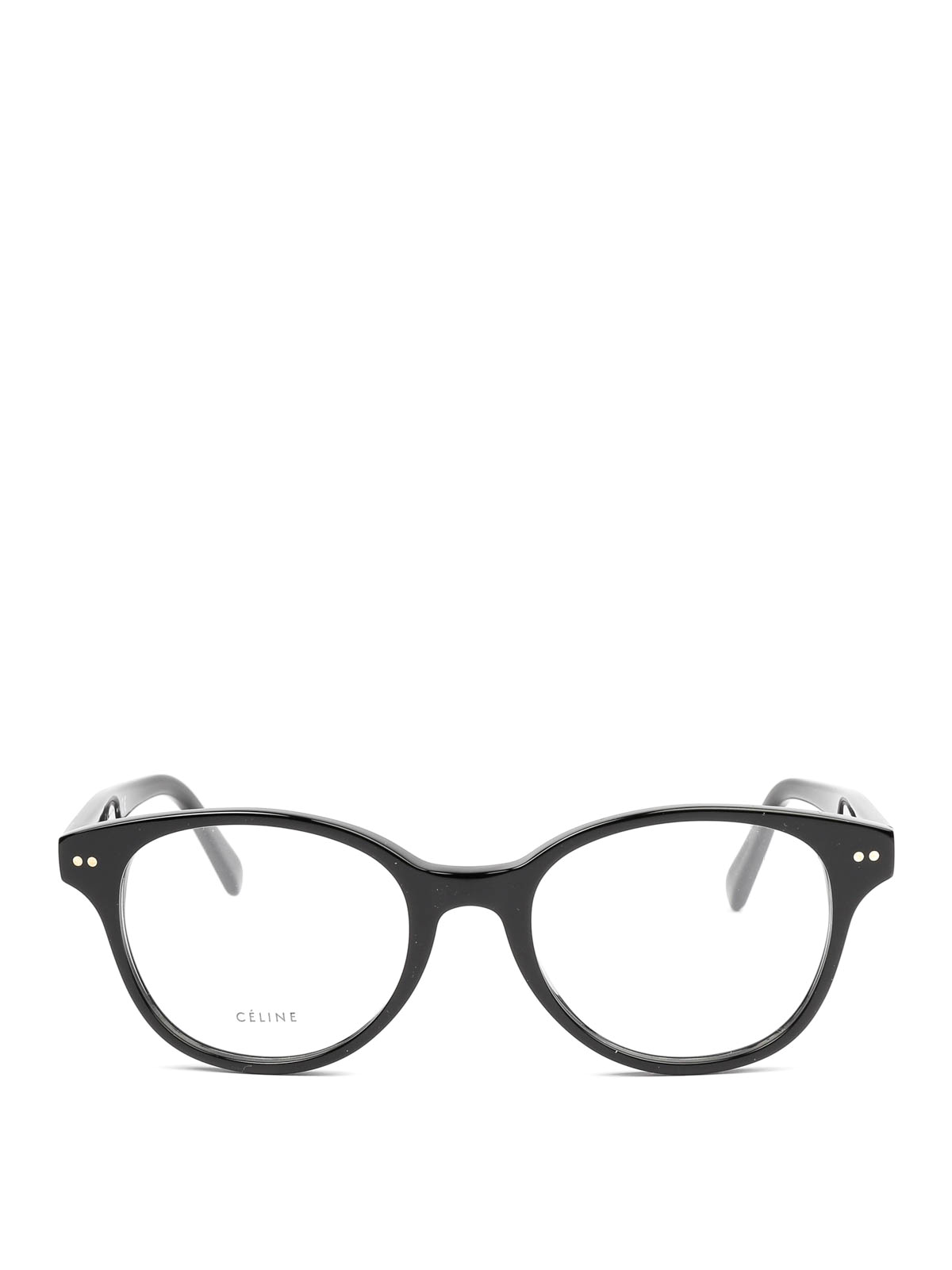 Céline Black Acetate Round Framed Eyeglasses Glasses Cl50007i001