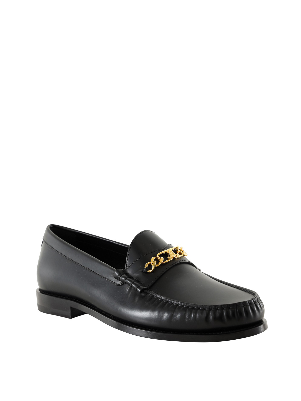 Loafers & Slippers Céline - Gold metal detailed leather loafer ...