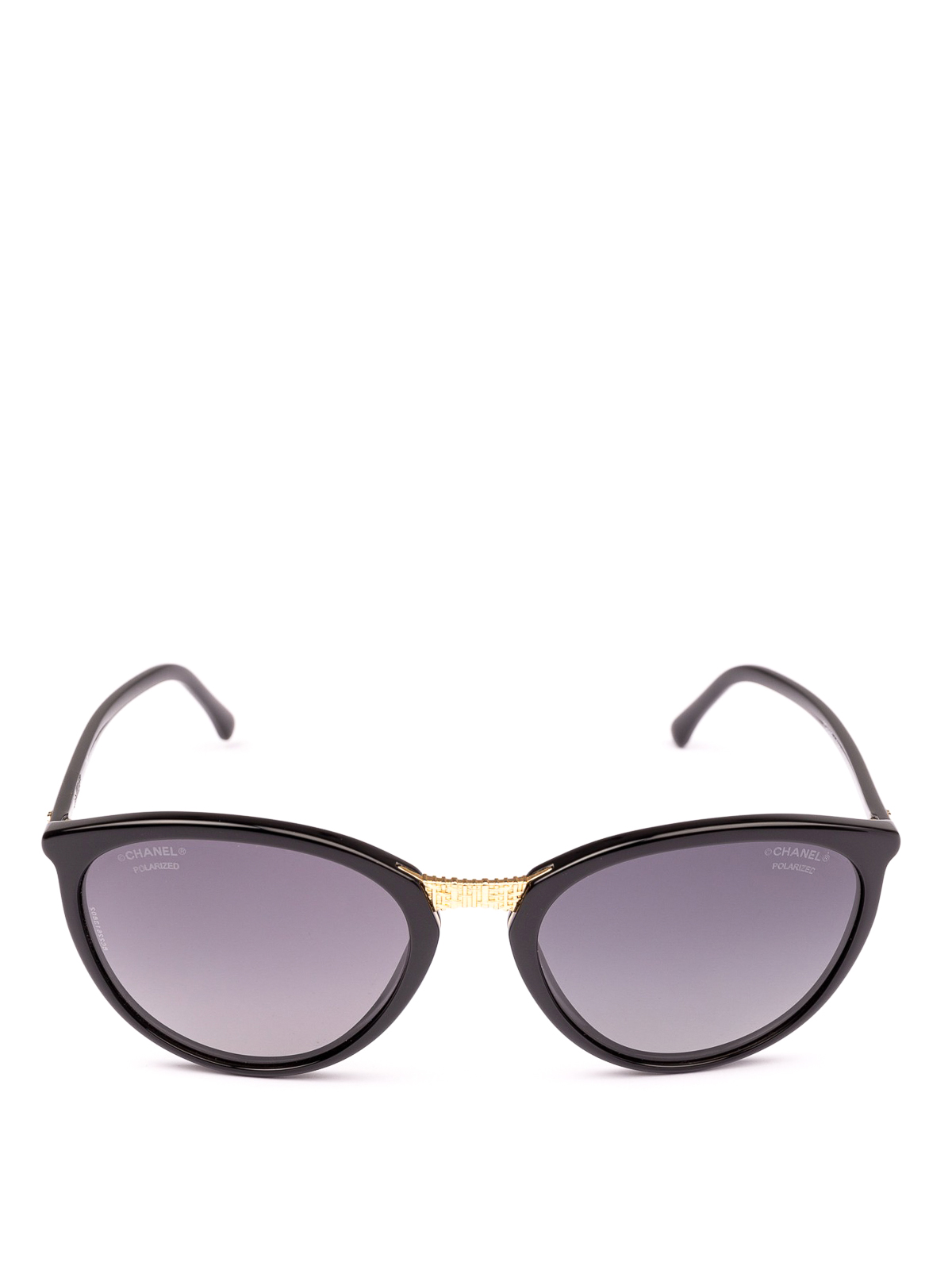 Black Butterfly Sunglasses With Golden Bridge