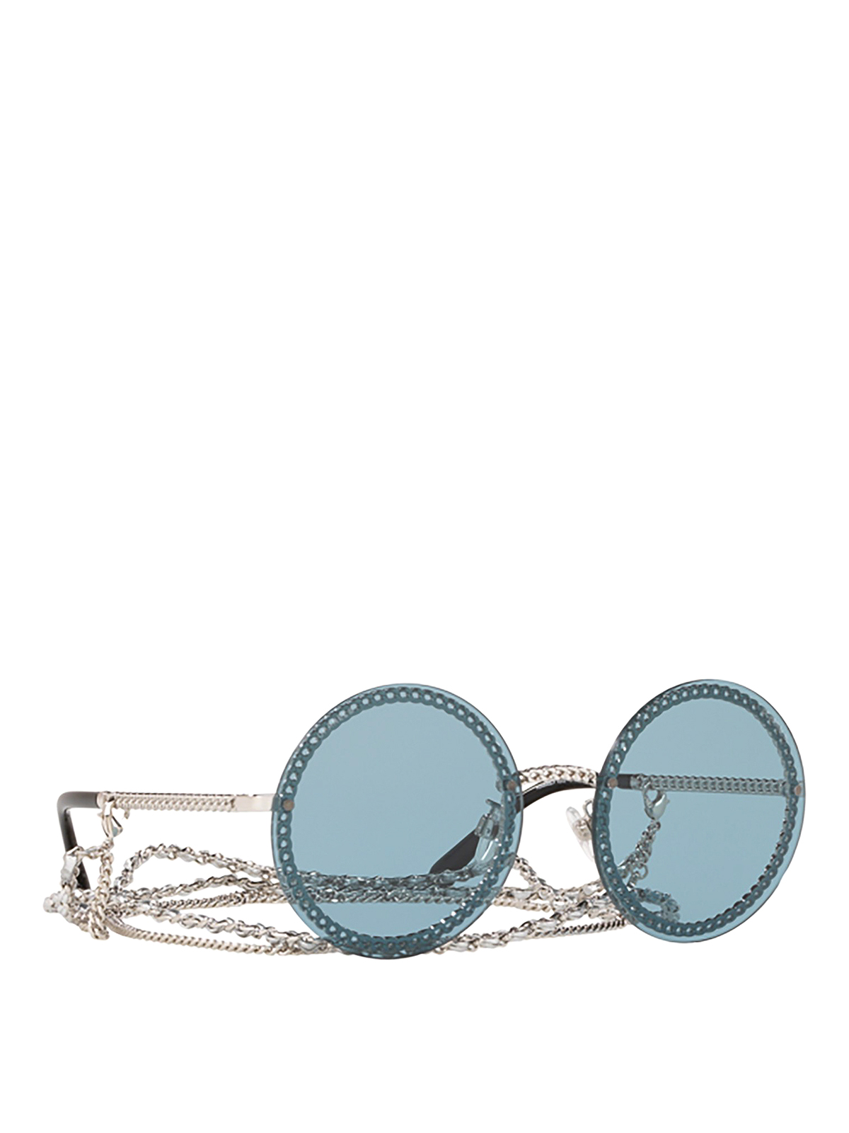 Chanel x Pharell Gold Round Sunglasses  Blue Spinach 