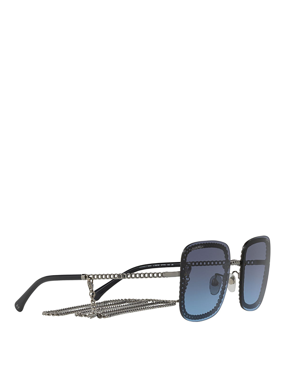 Pre-owned Chain Embellished Brown Squared Sunglasses