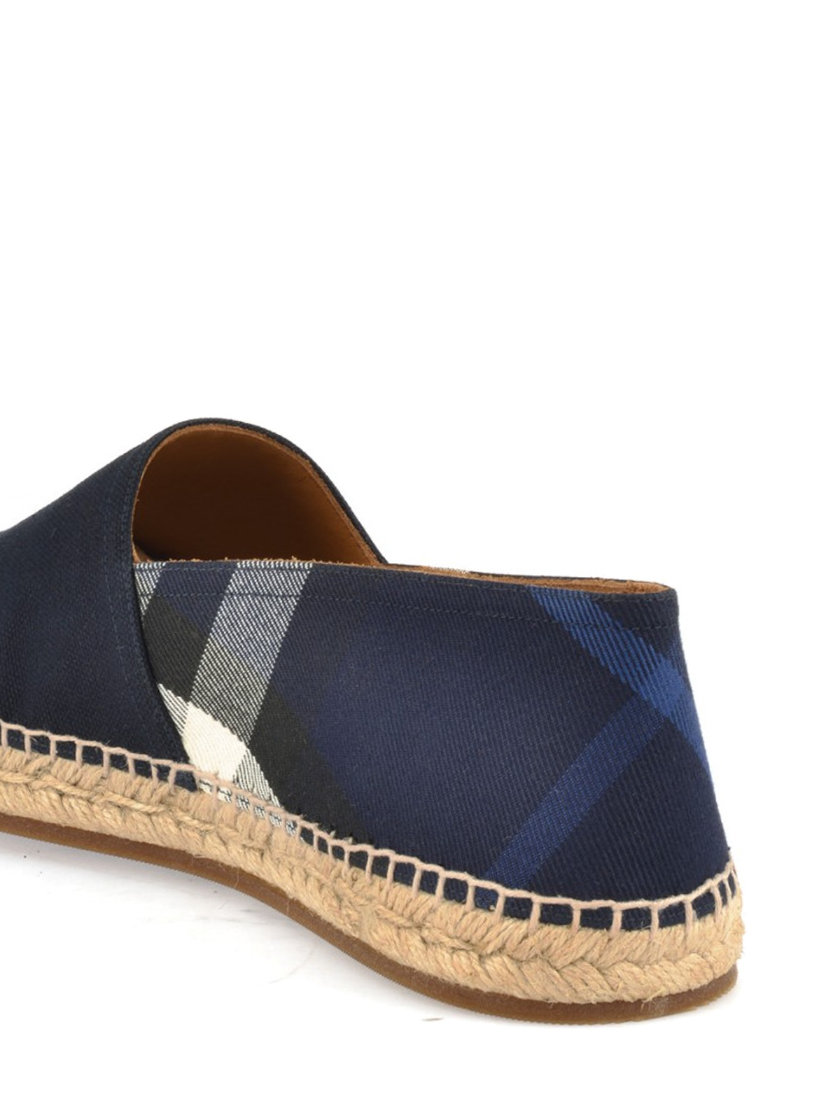 Checked leather canvas espadrilles 