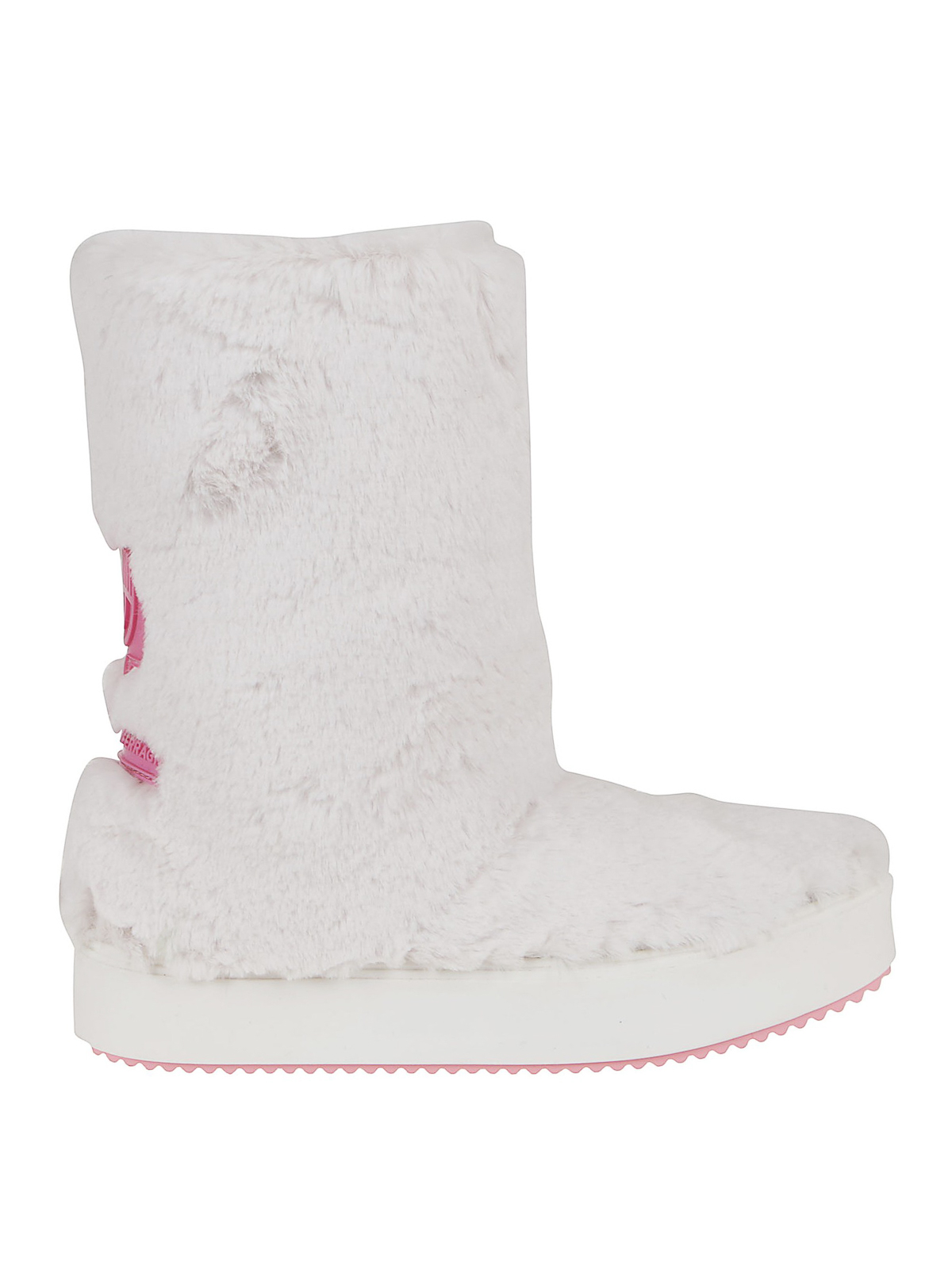 white faux fur boots