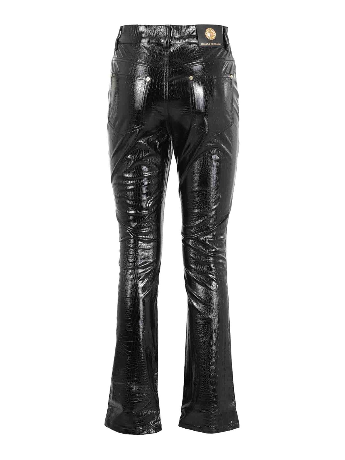Chiara Ferragni - Croco print faux leather trousers - leather trousers ...