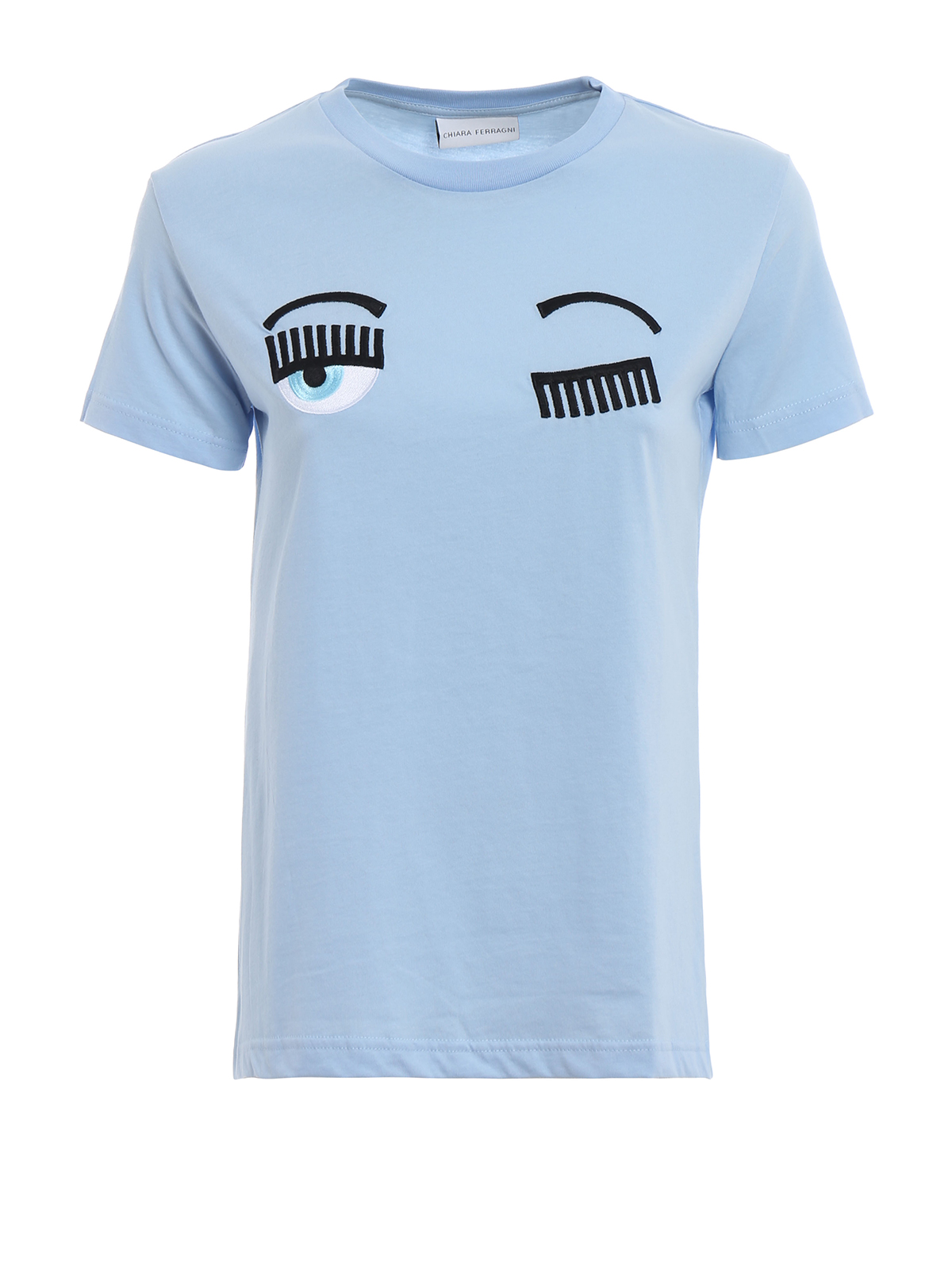 T-shirts Chiara Ferragni - Flirting light blue cotton T-shirt 