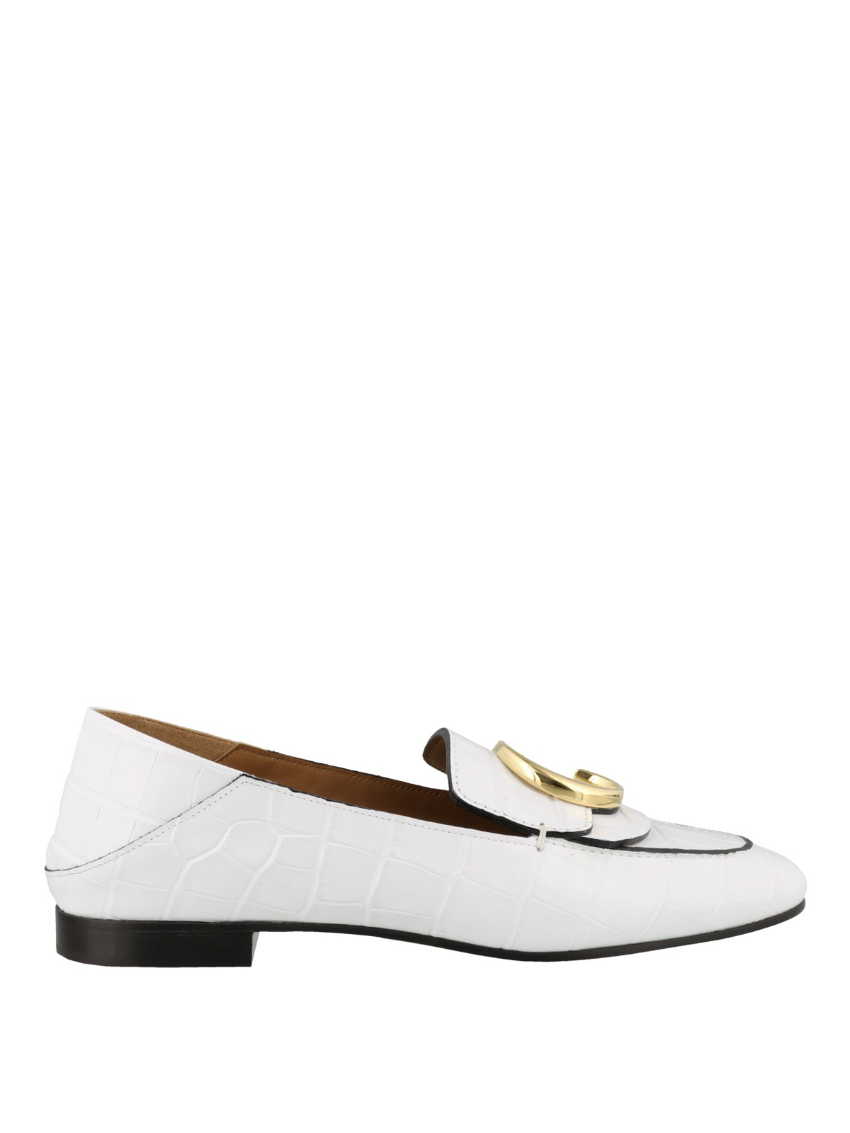 chloe white loafers