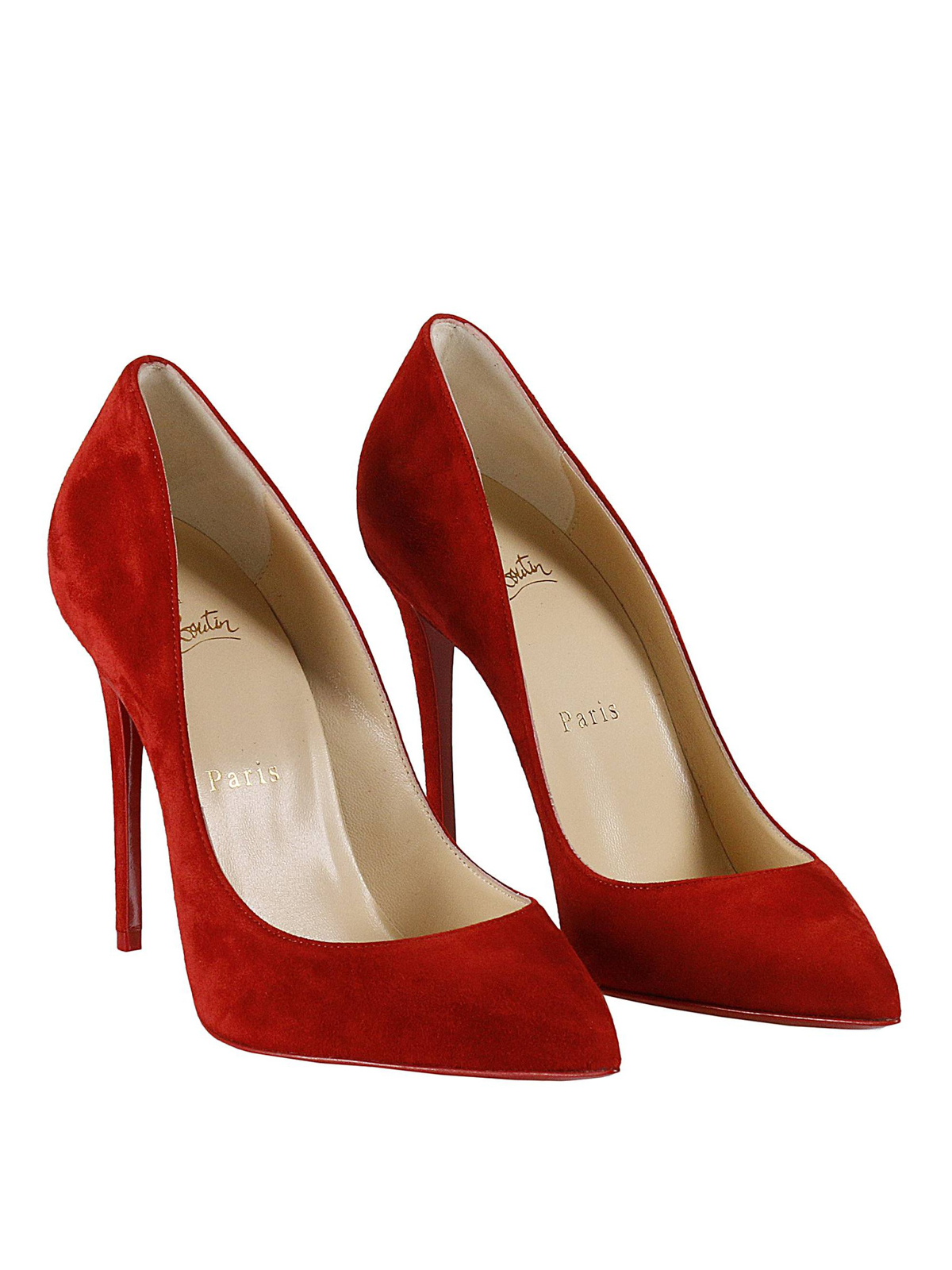 red suede court shoes