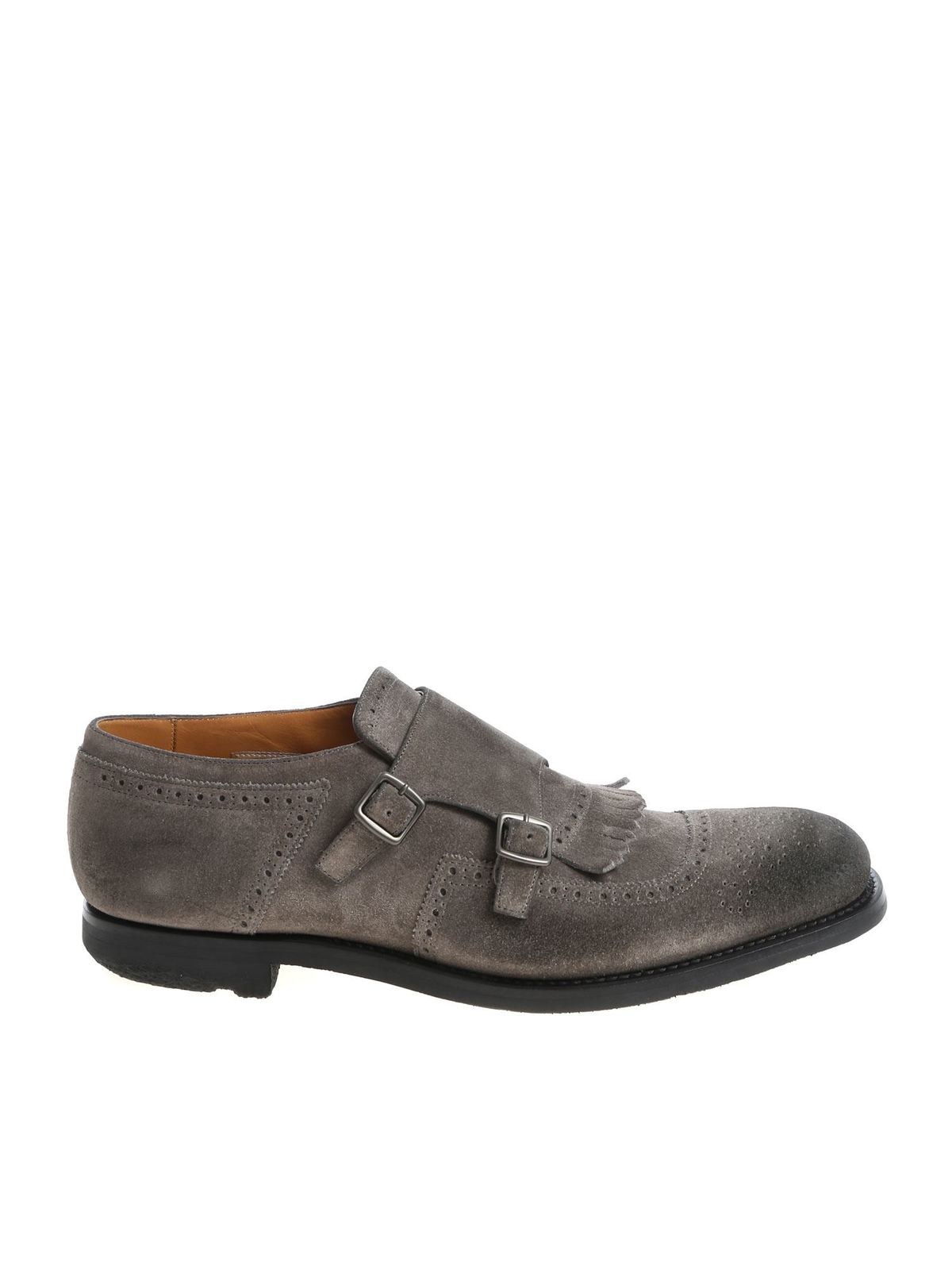 grey monk strap shoes