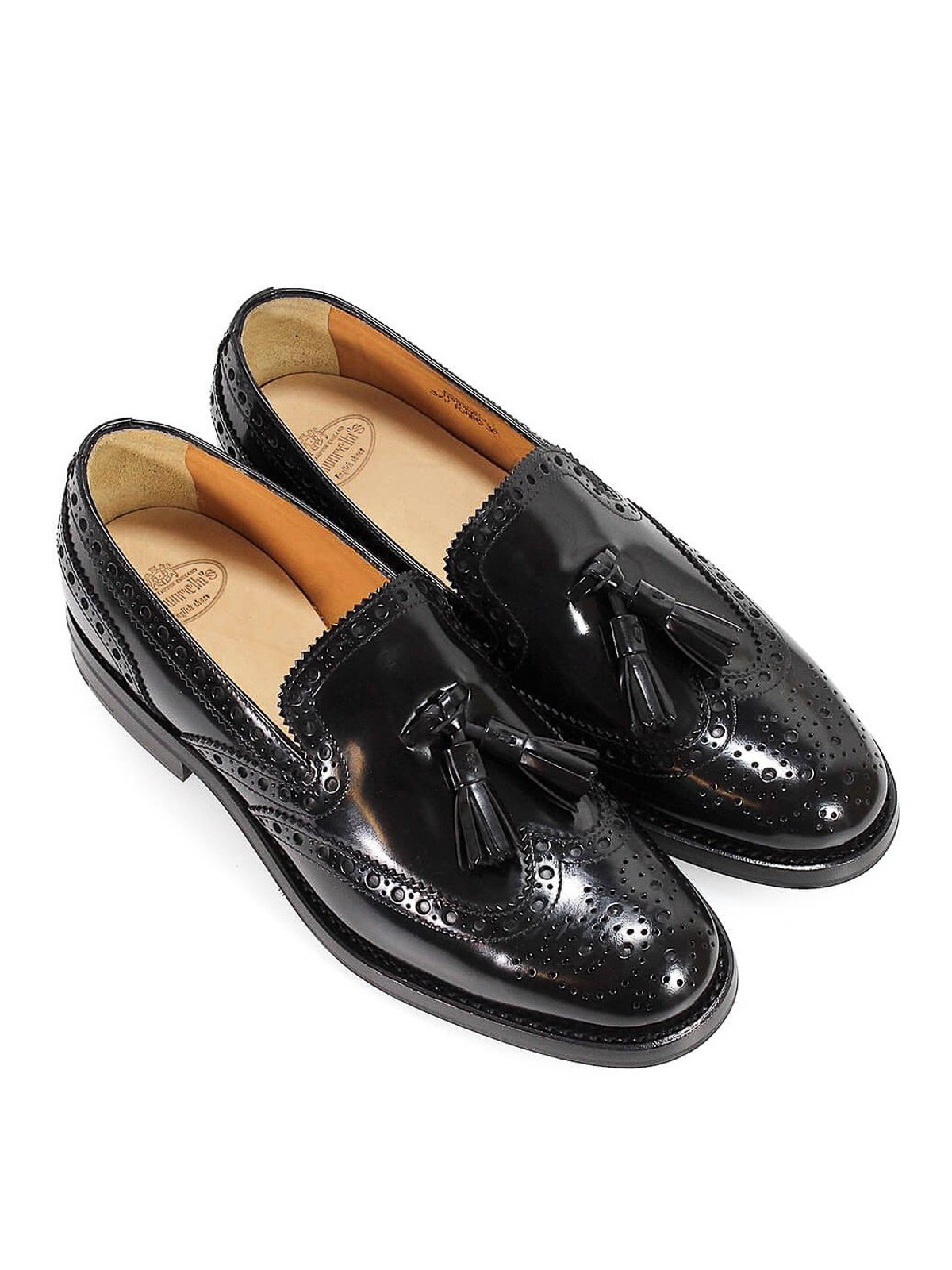 ~ side Overfrakke psykologi Loafers & Slippers Church's - Glossy leather brogue loafers with tassels -  DS00389XVF0AAB