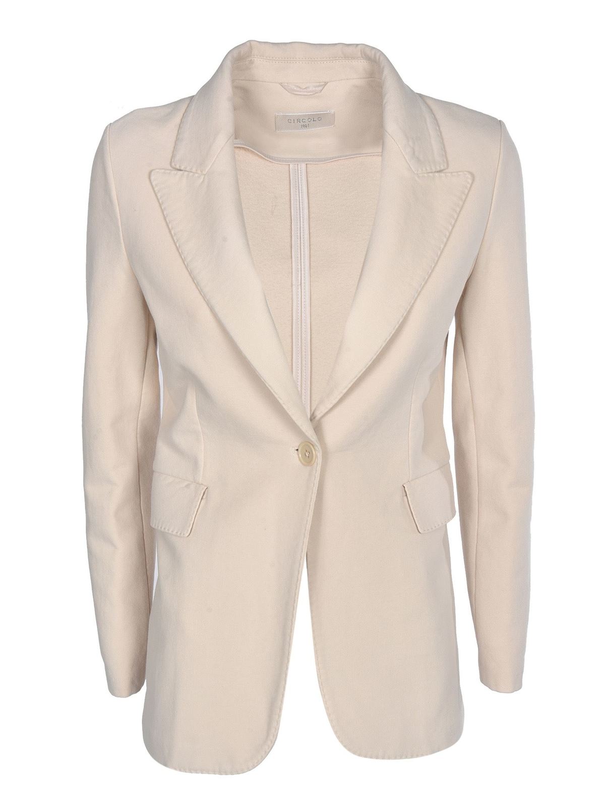 Blazers Circolo 1901 - Single-breasted jacket in cream color - FD1640208