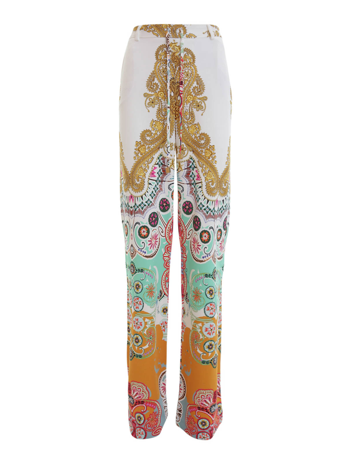Casual trousers Class Roberto Cavalli - Baroque pattern wide trousers ...