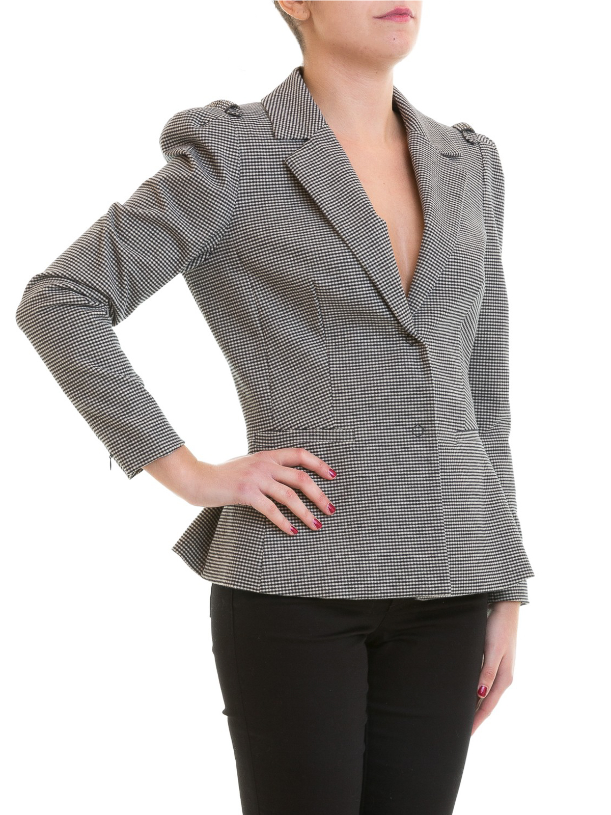 grey fitted blazer