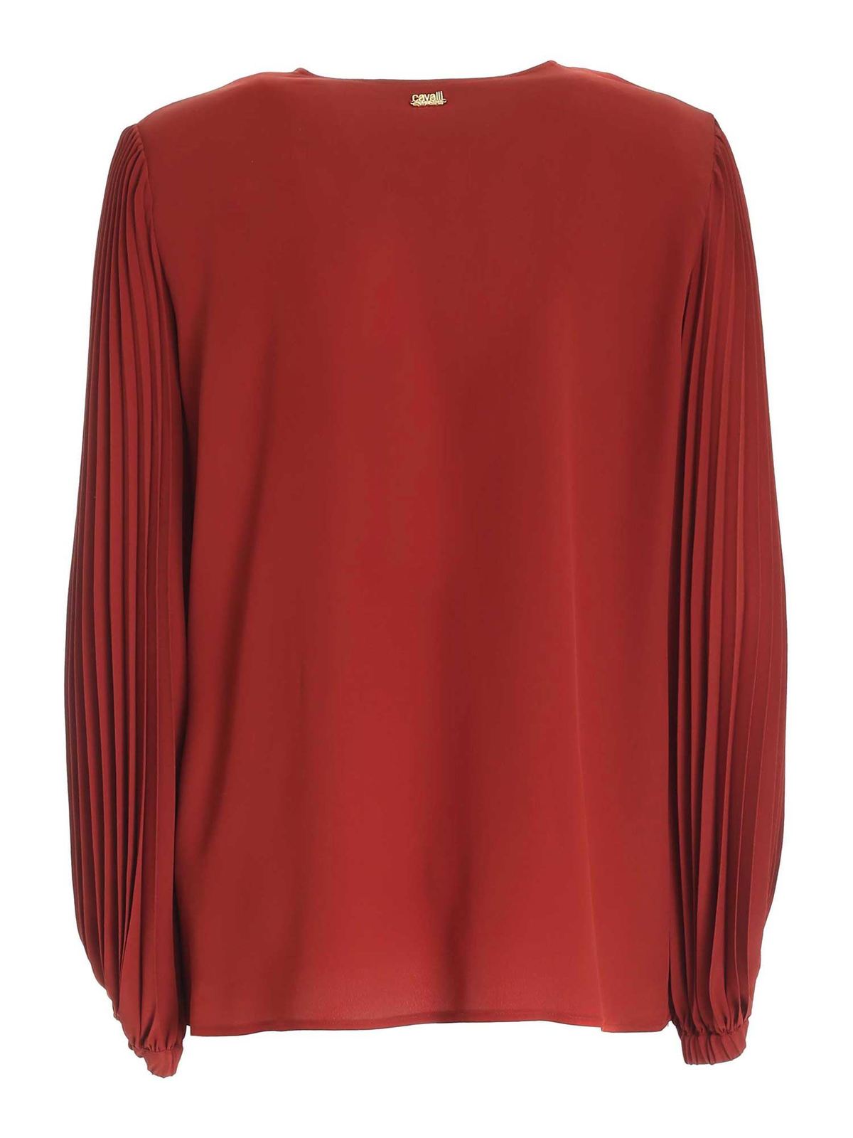 Shirts Class Roberto Cavalli - Crepe shirt in dark red - B0IZA62091532709