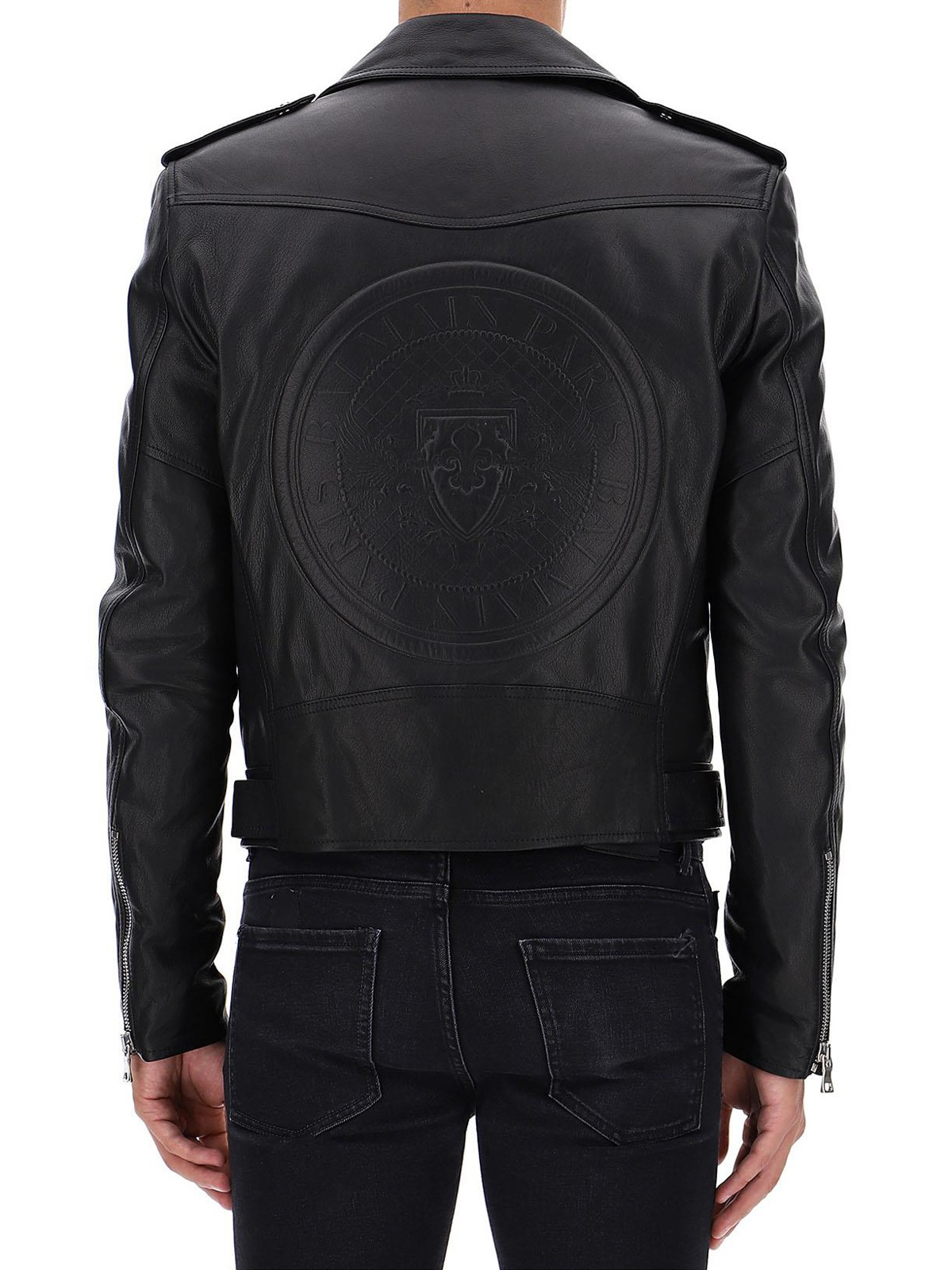 Samarbejde lugt Etablere Leather jacket Balmain - Classic leather biker jacket - W8H2854P195176