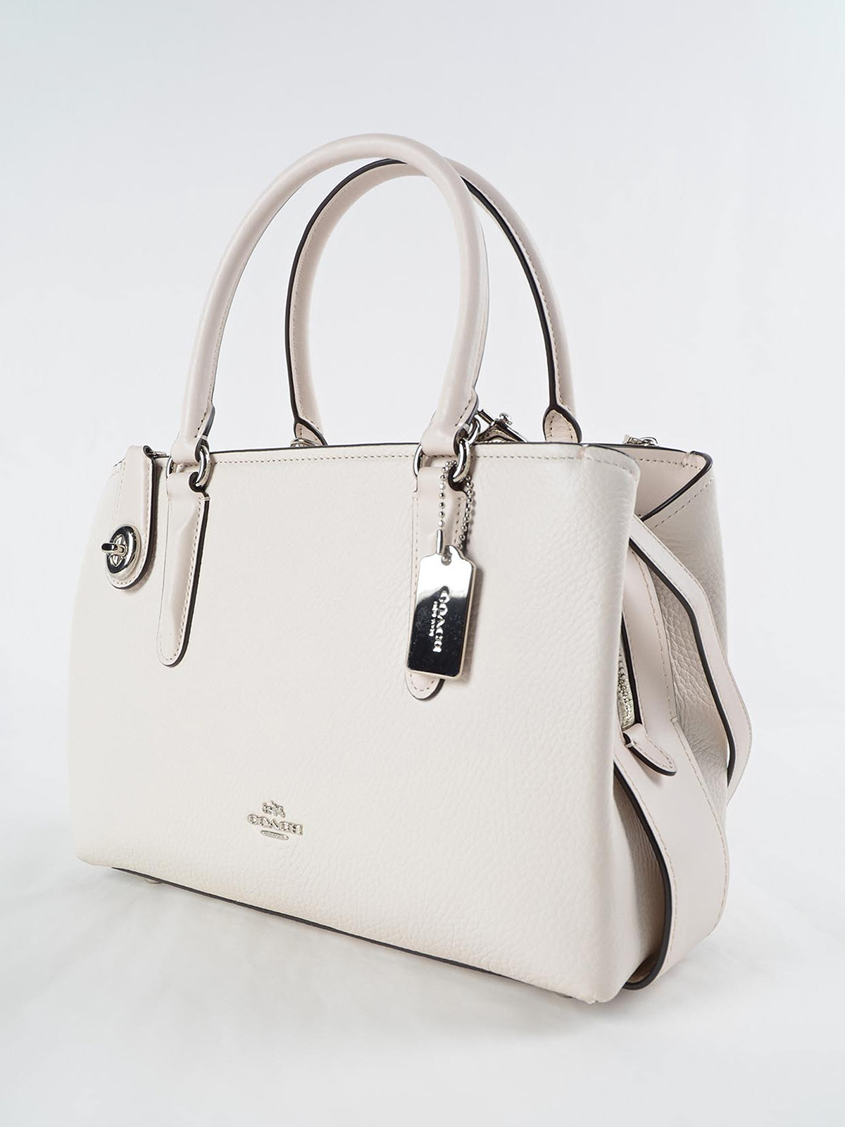 Totes bags Coach - Brooklyn pebble leather bag - 56839SVCHALK 