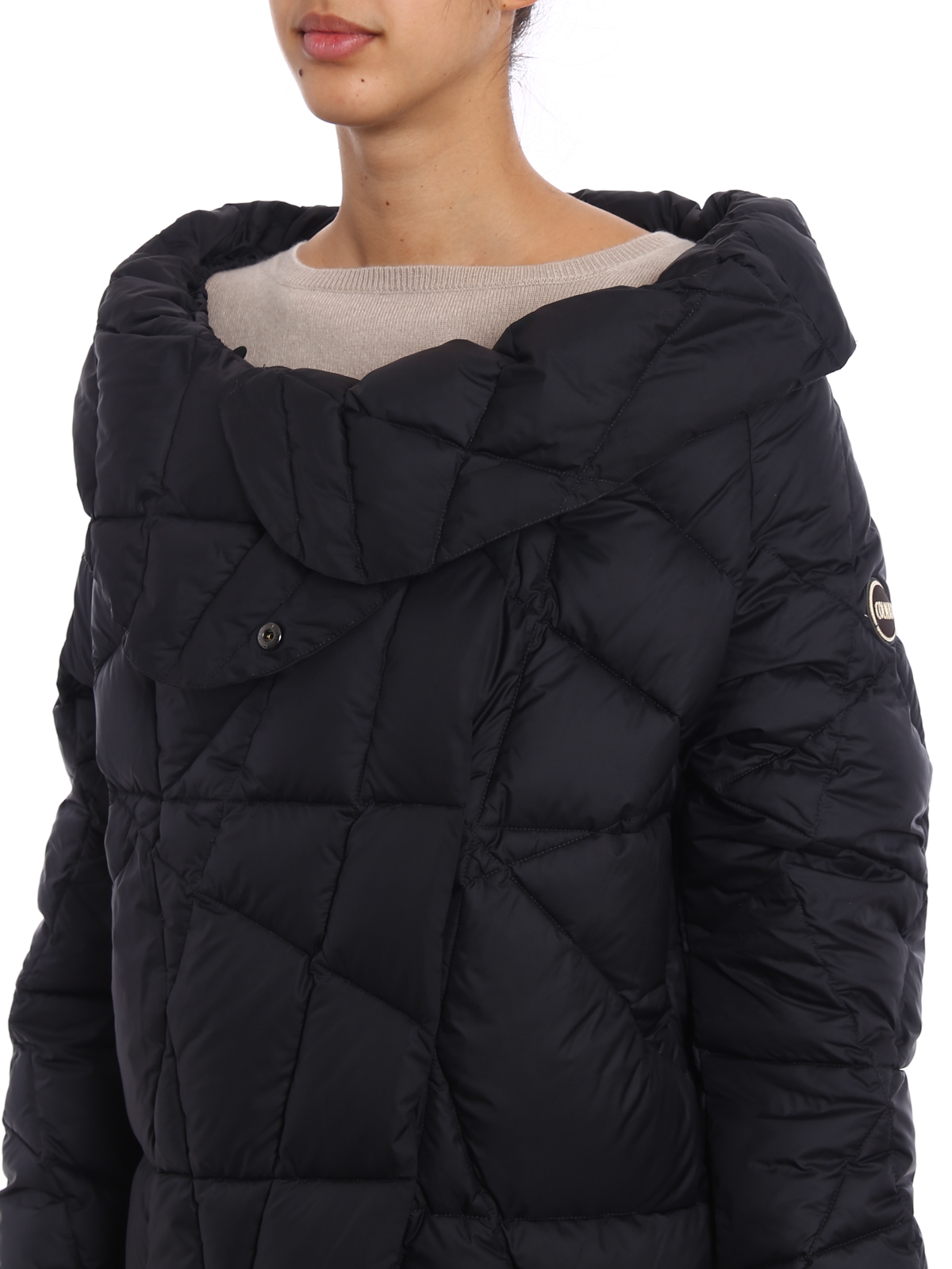 asymmetric padded coat