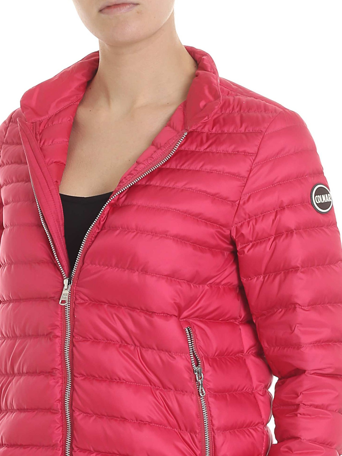 fuchsia puffer vest