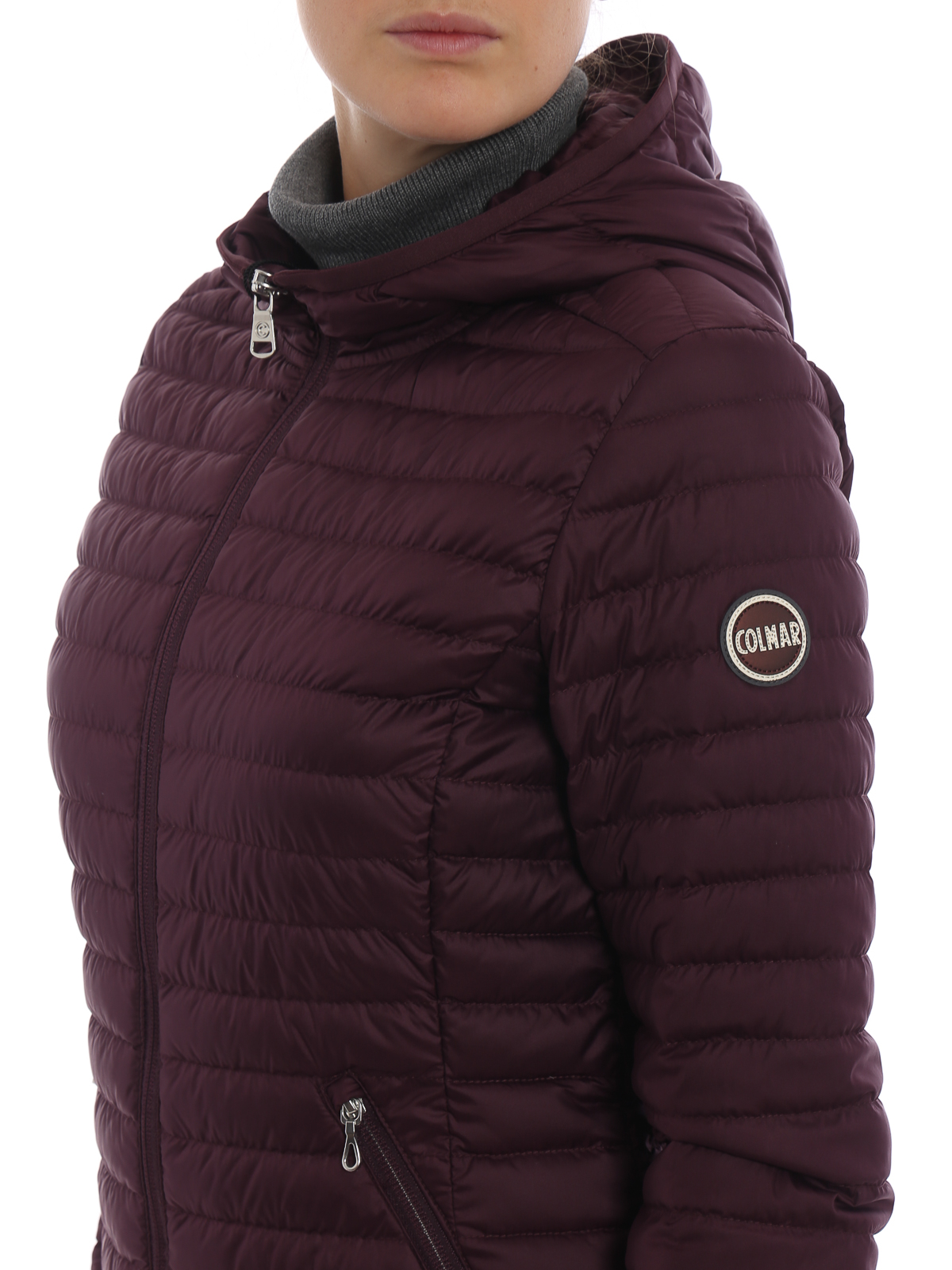 burgundy padded jacket women's