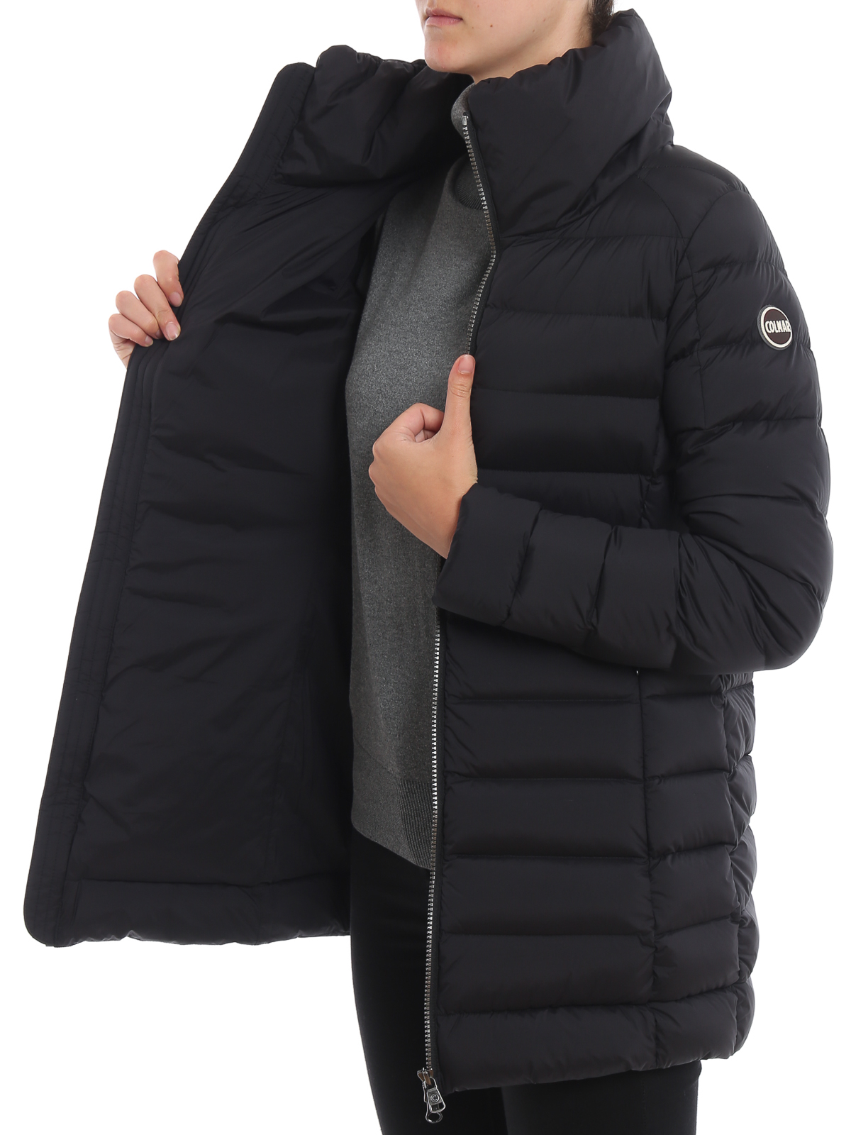 Padded jackets Colmar Originals - Matte stretch nylon puffer long black ...