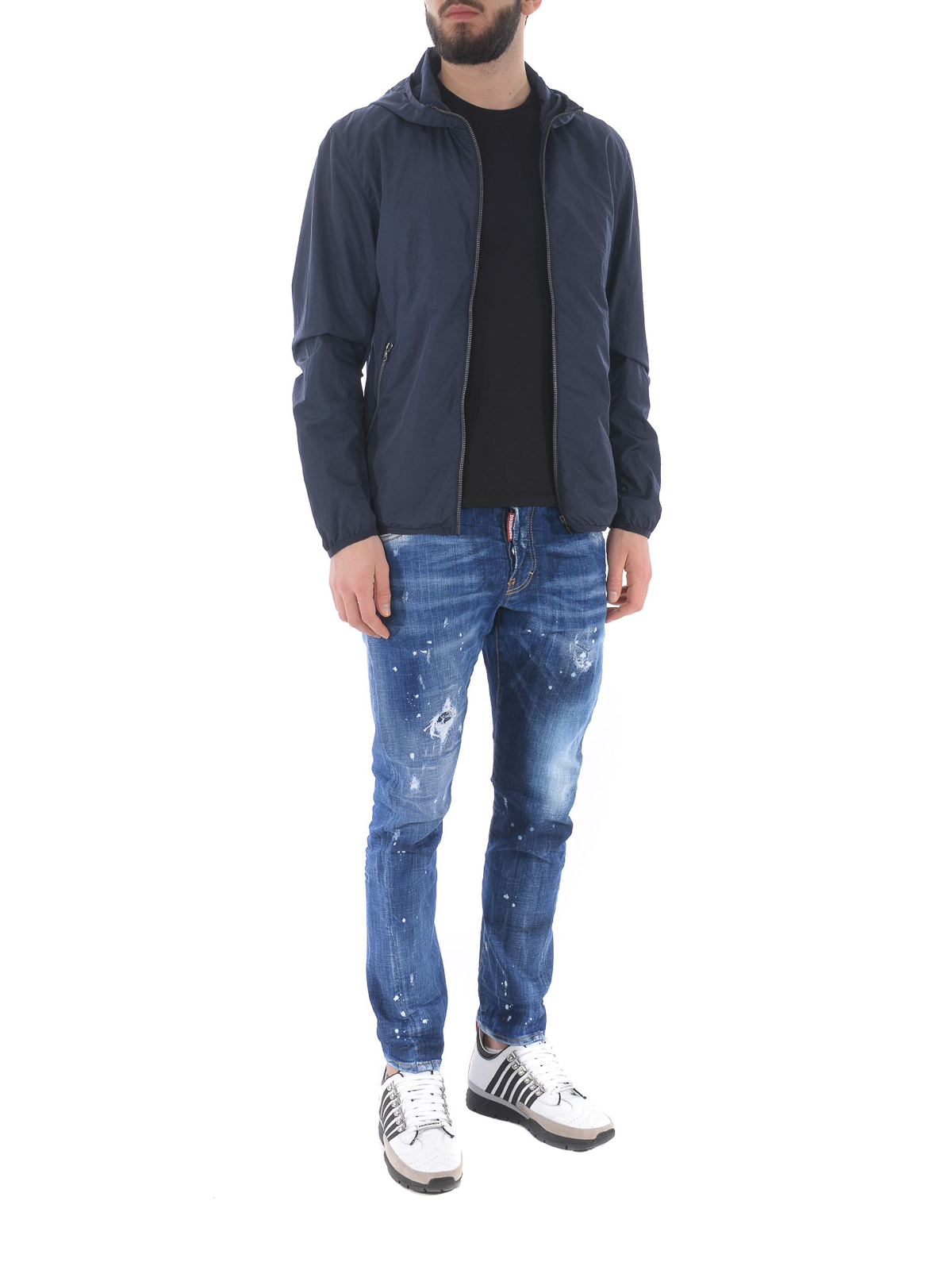 navy blue casual jacket