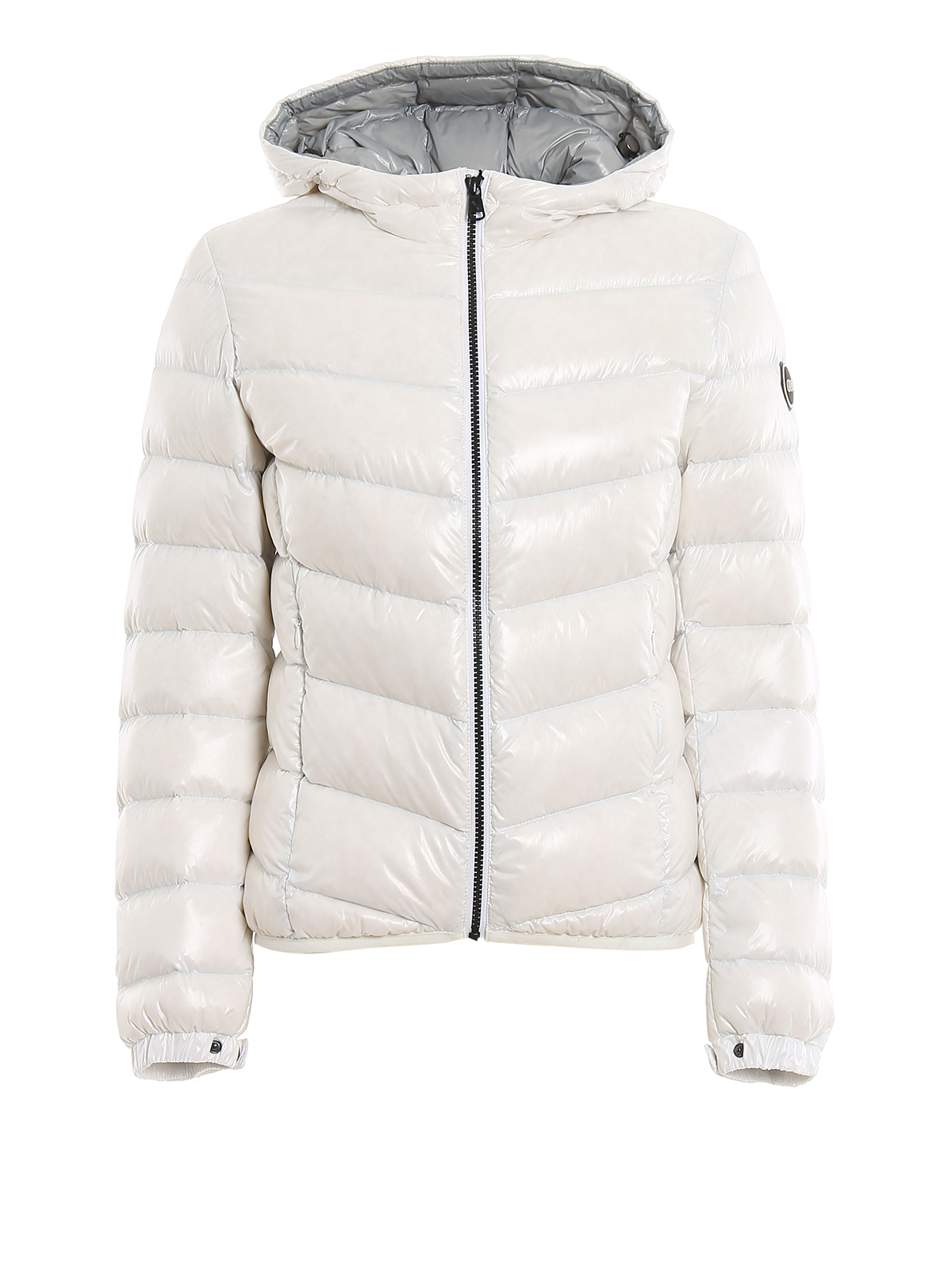 Padded jackets Colmar Originals - Glossy white hooded puffer jacket ...