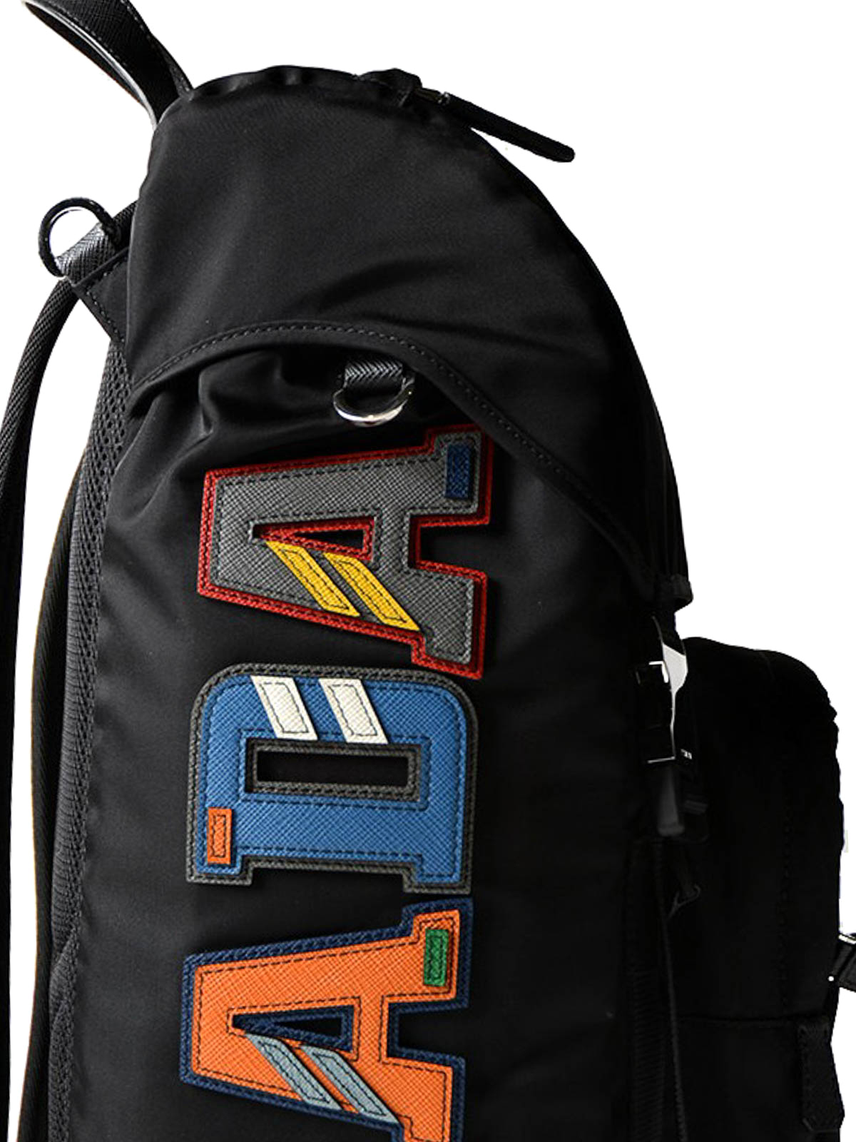 Prada - Coloured saffiano logo backpack 