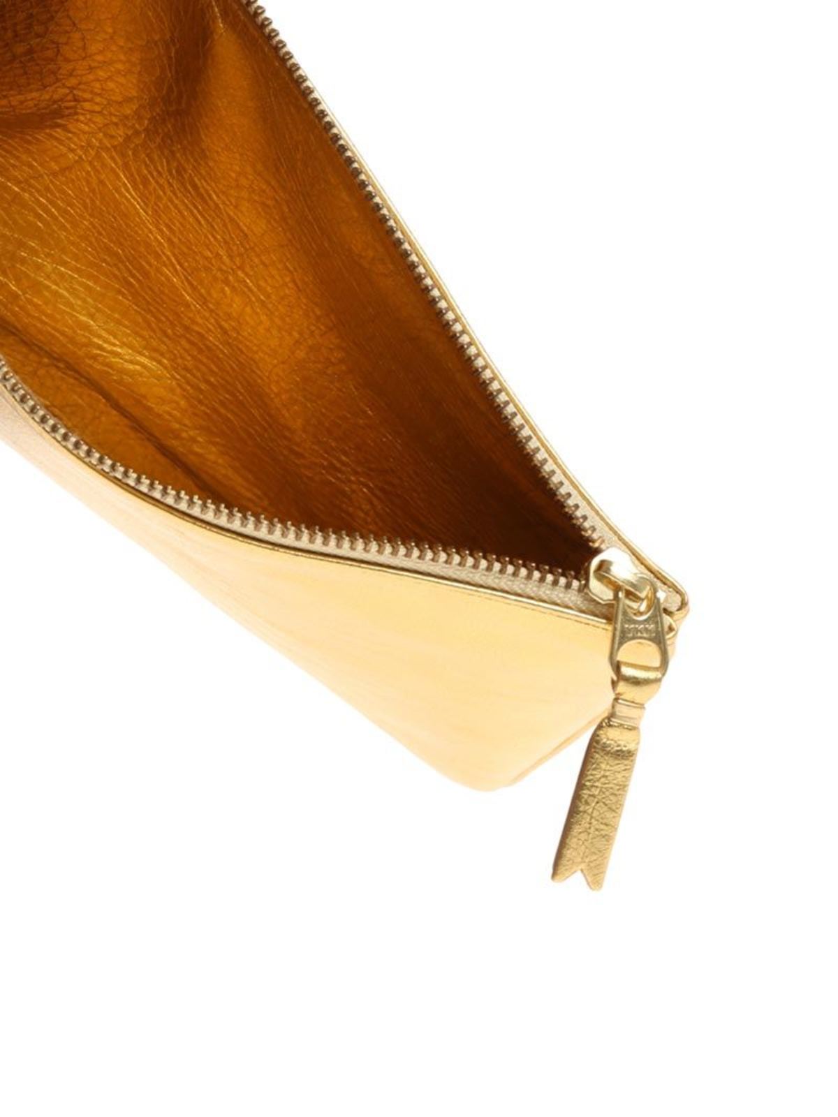 pijn Paradox Portiek Clutches Comme Des Garçons Wallet - Golden leather purse - SA5100GGOLD