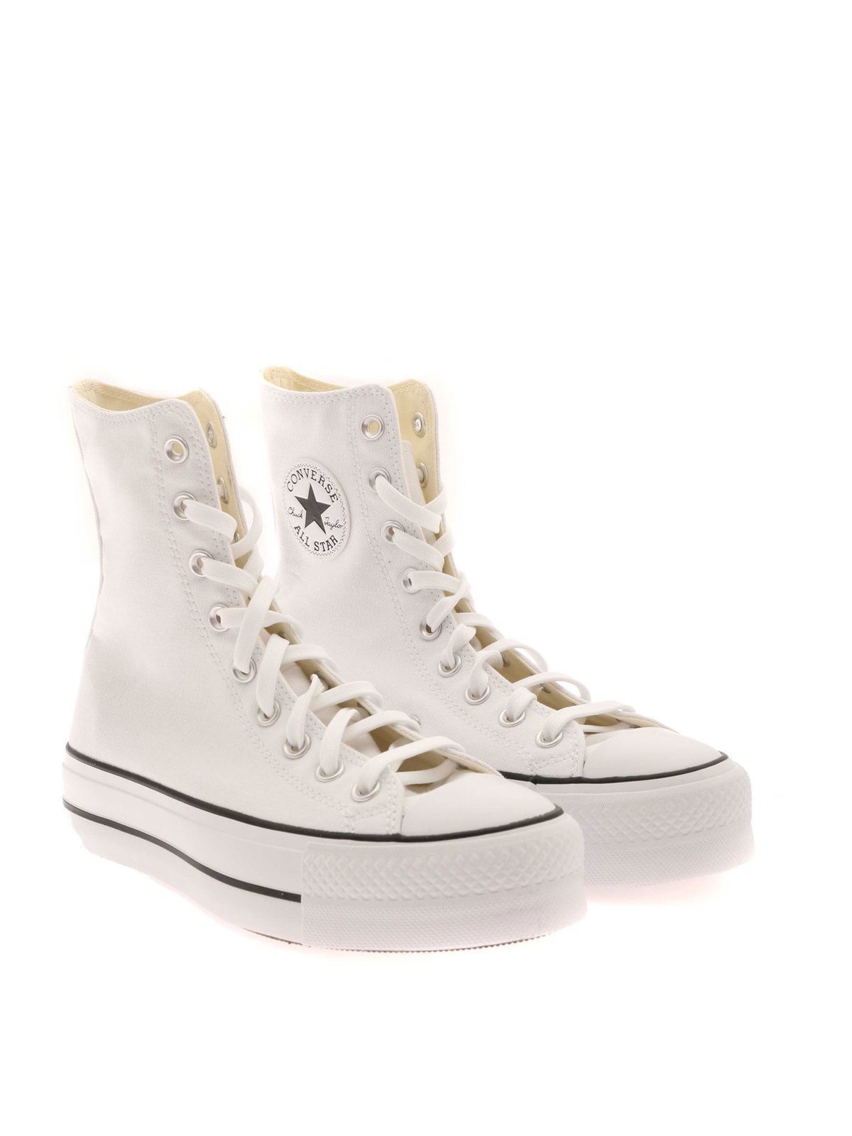 white flat converse