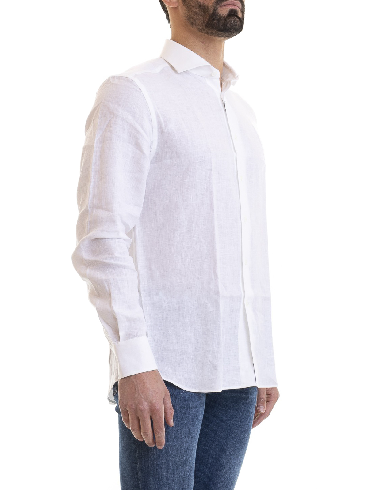 Bloody glans conjunctie Shirts Corneliani - White cotton gauze shirt - 83P10291110910028