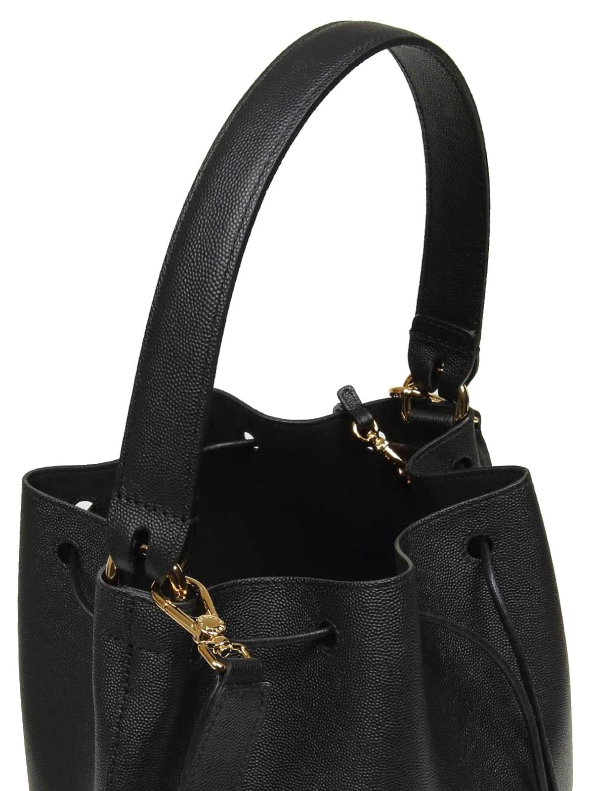 Furla Corona Black Leather Medium Bucket Bag Bucket Bags 1007814