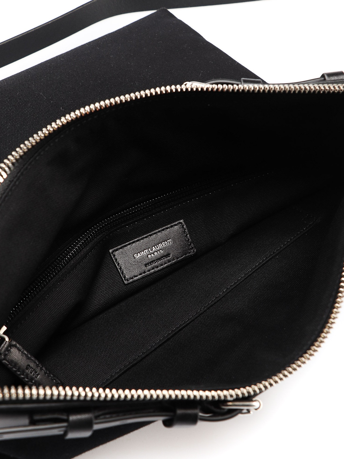 Cross body bags Saint Laurent - Cotton canvas and leather flat bag 