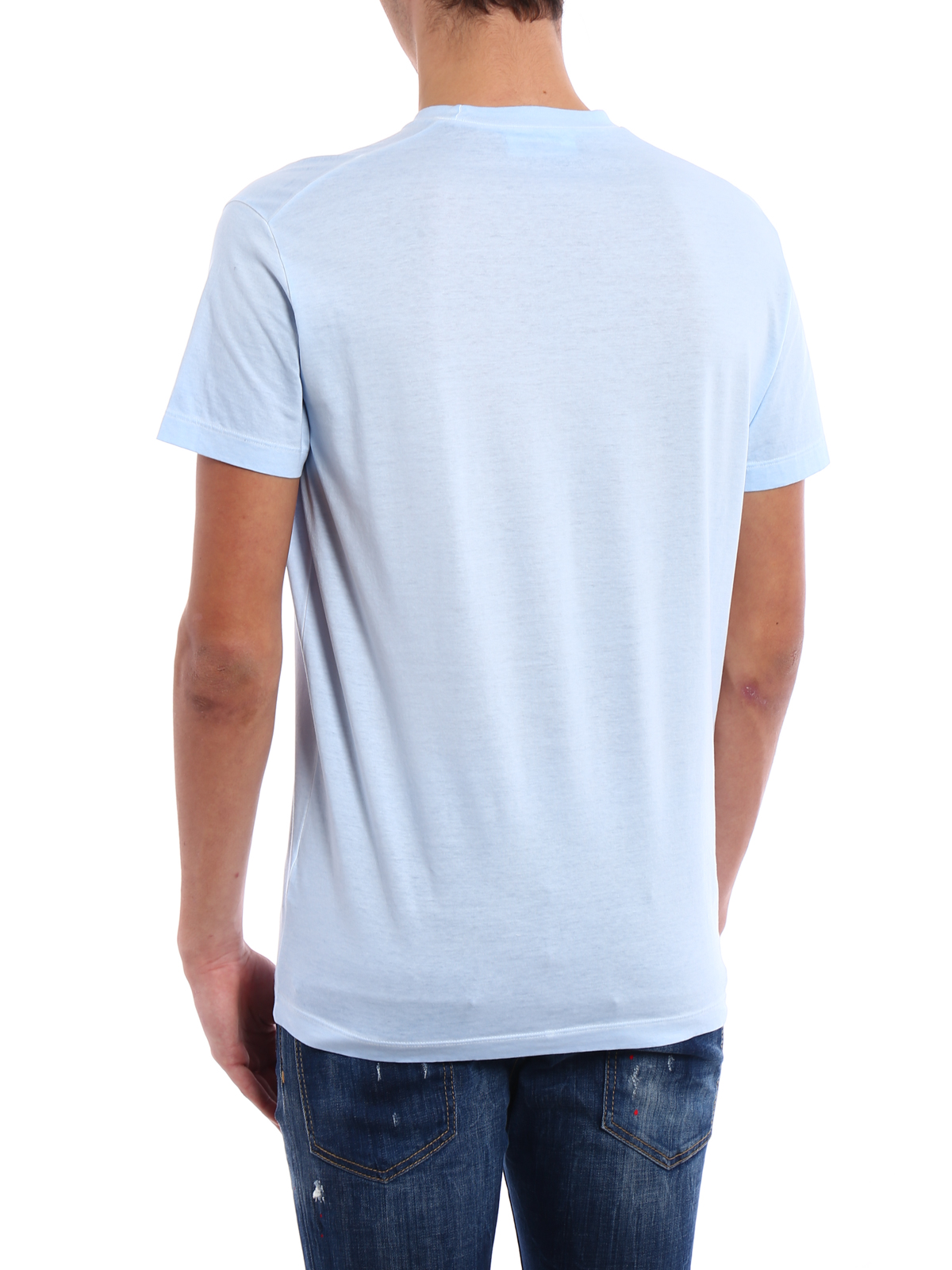 T-shirts Dsquared2 - Cotton jersey baby blue T-shirt - S74GD0368S22427472