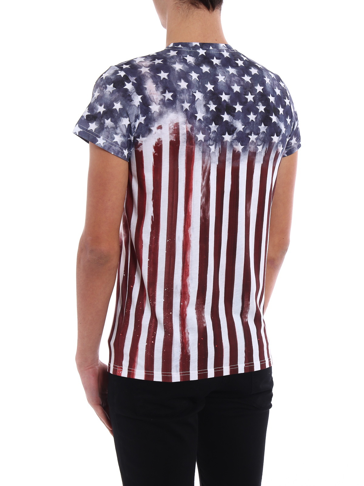 T-shirts Balmain USA flag print T-shirt S8H8601I086192