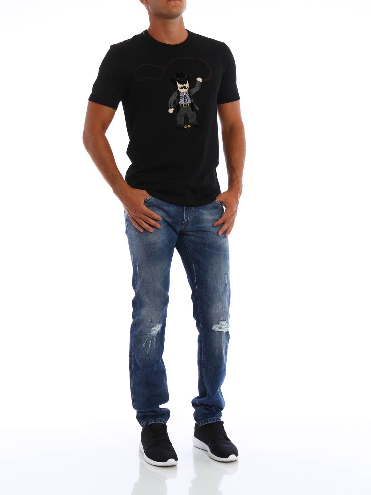 T-shirts Dolce & Gabbana - Cowboy patch T-shirt - G8GH2ZG7IFIN0000