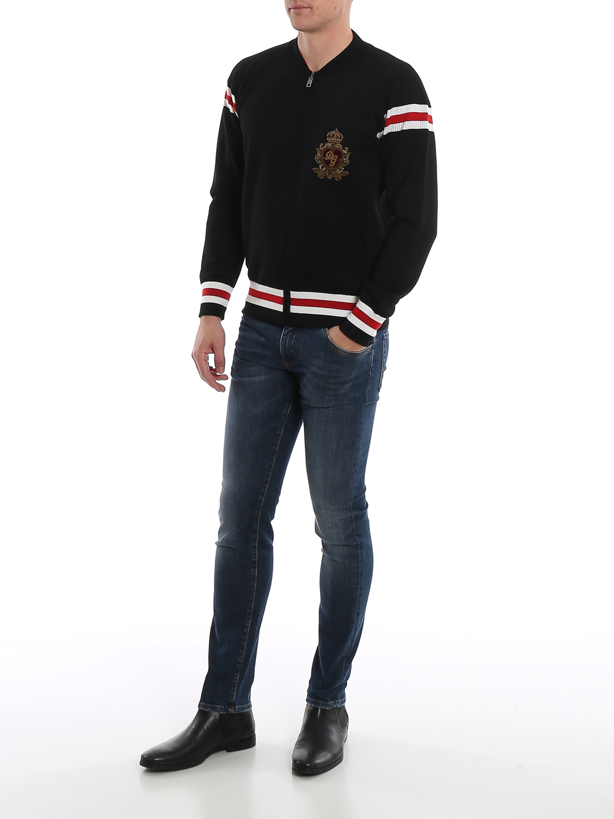 Skinny jeans Dolce & Gabbana - Crown and logo embroidery jeans -  GY07LZG8BY5S9001